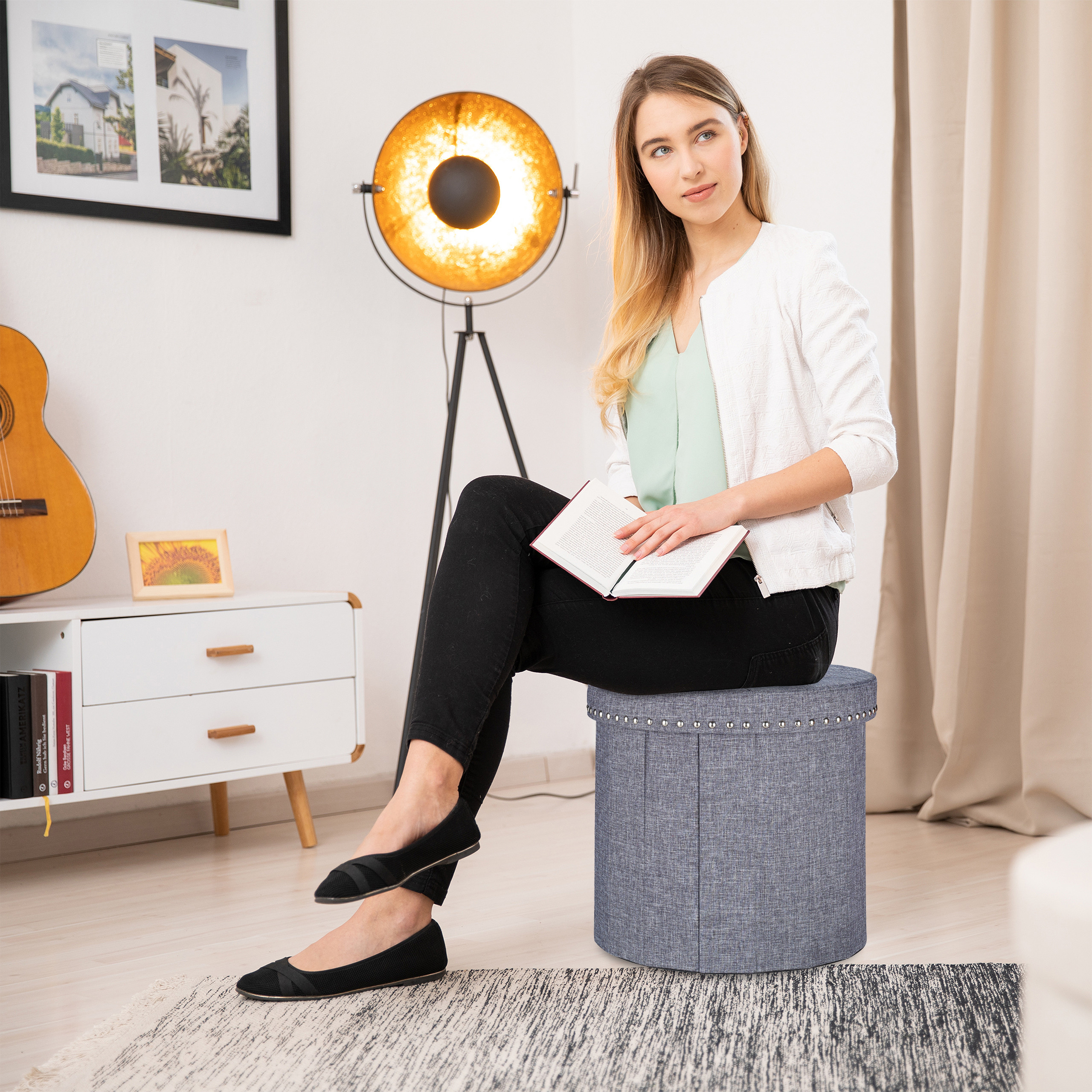 Fusshocker Polsterhocker Sitzhocker mit Stauraum Stauhocker Fusshocker Polsterhocker Sitzhocker mit Stauraum Stauhocker