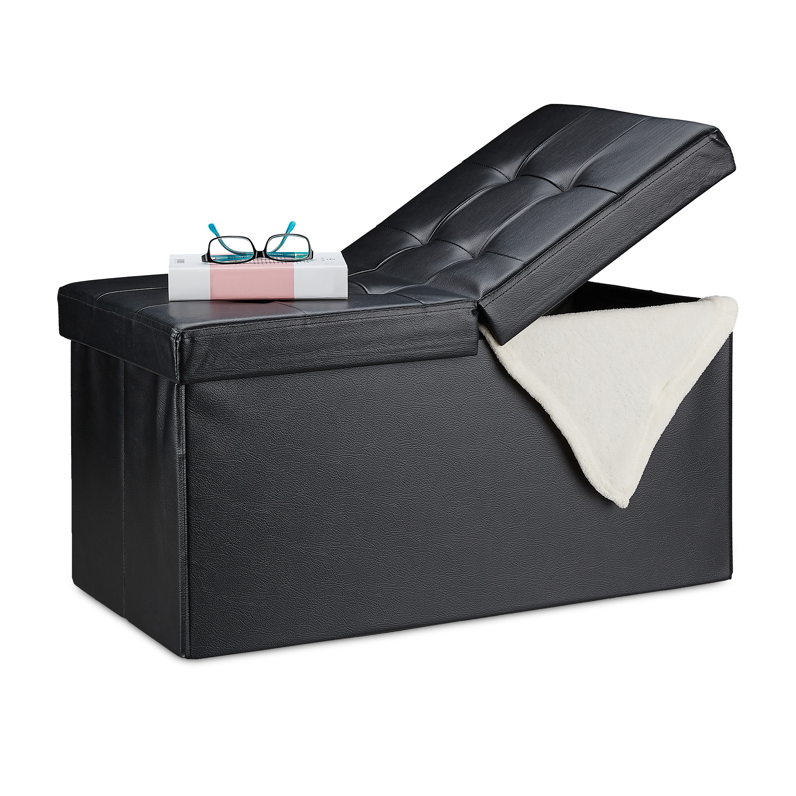 Sitzbank Kunstleder Garderobenbank Betttruhe Truhenbank