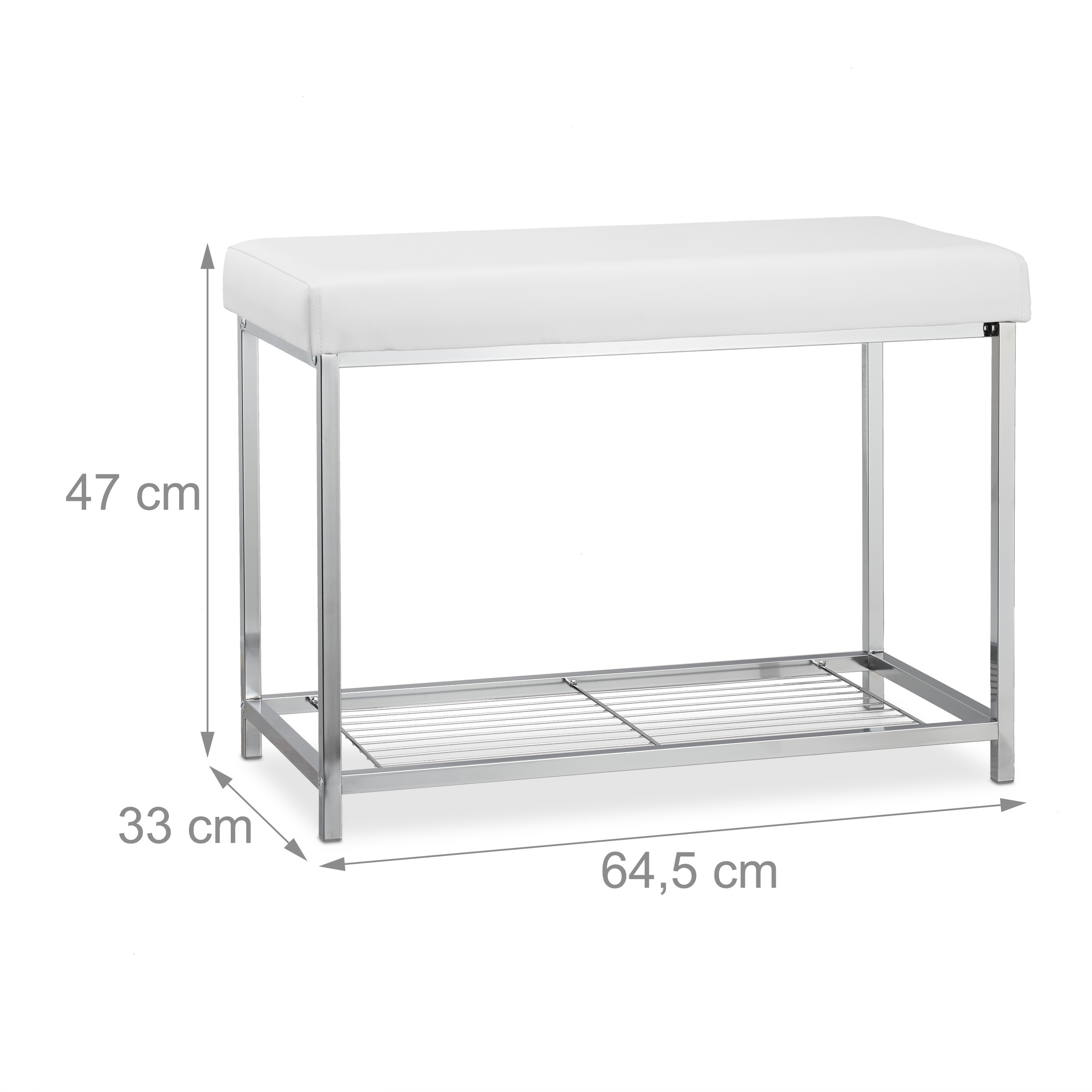 Schuhbank weiß Sitzbank Polsterbank Kunstleder Garderobenbank offen