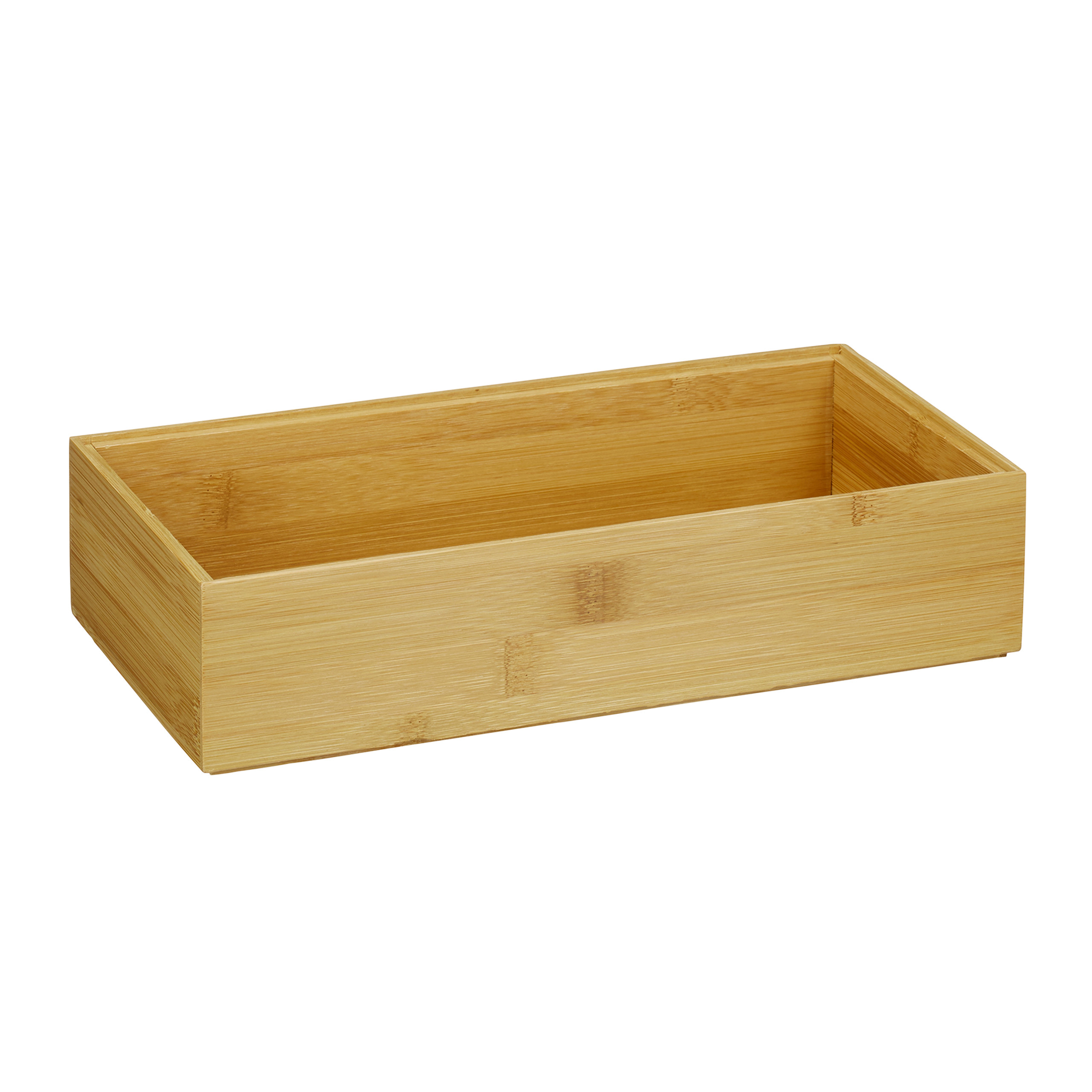 4 x Ordnungsbox Bambus, Aufbewahrungsbox stapelbar, Bambusbox