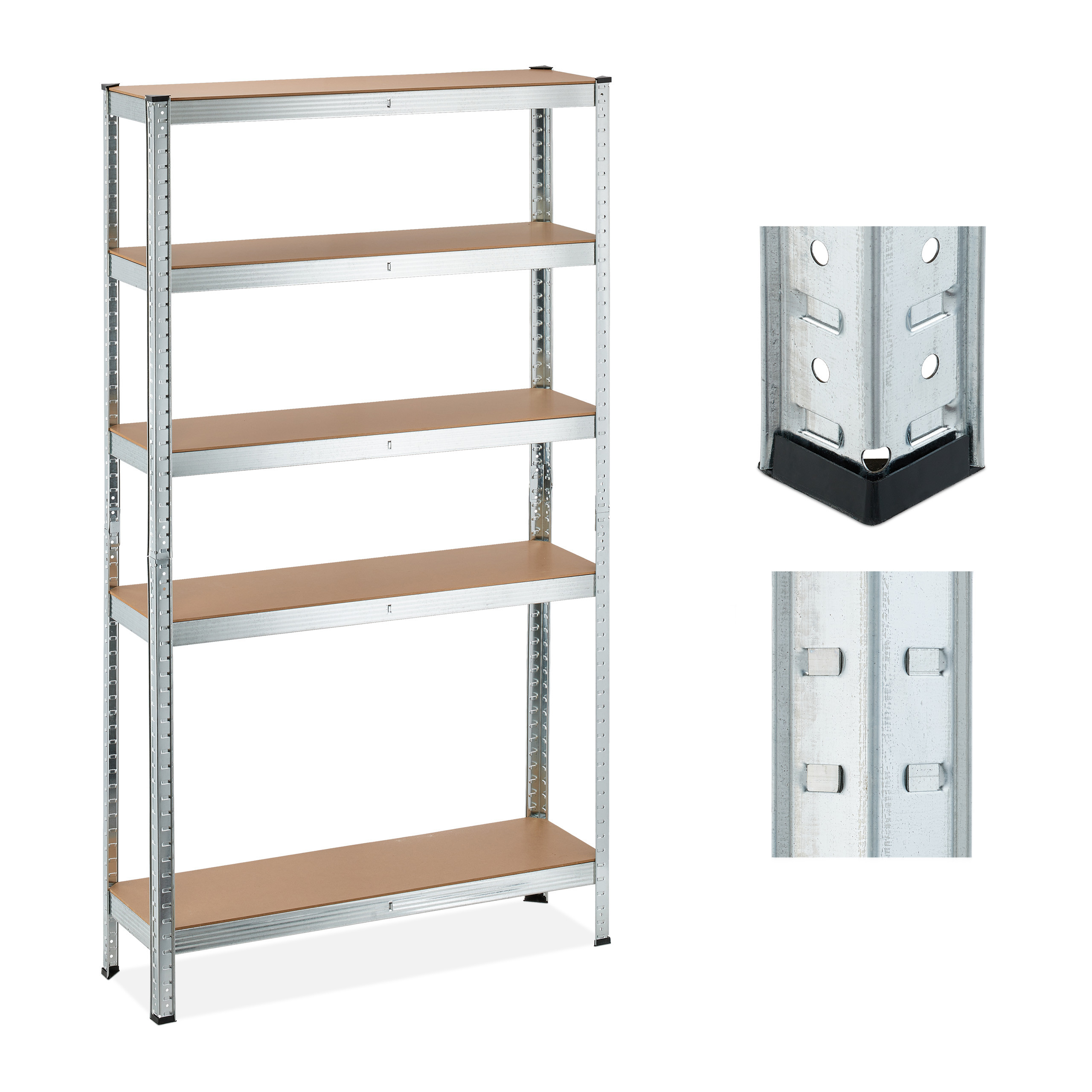 ShelfPlaza® Étagère Charge Lourde 230x120x23cm - 5 Niveaux Métallique Galvanisée 175kg Par Niveau - Idéale Garage, Cave, Atelier