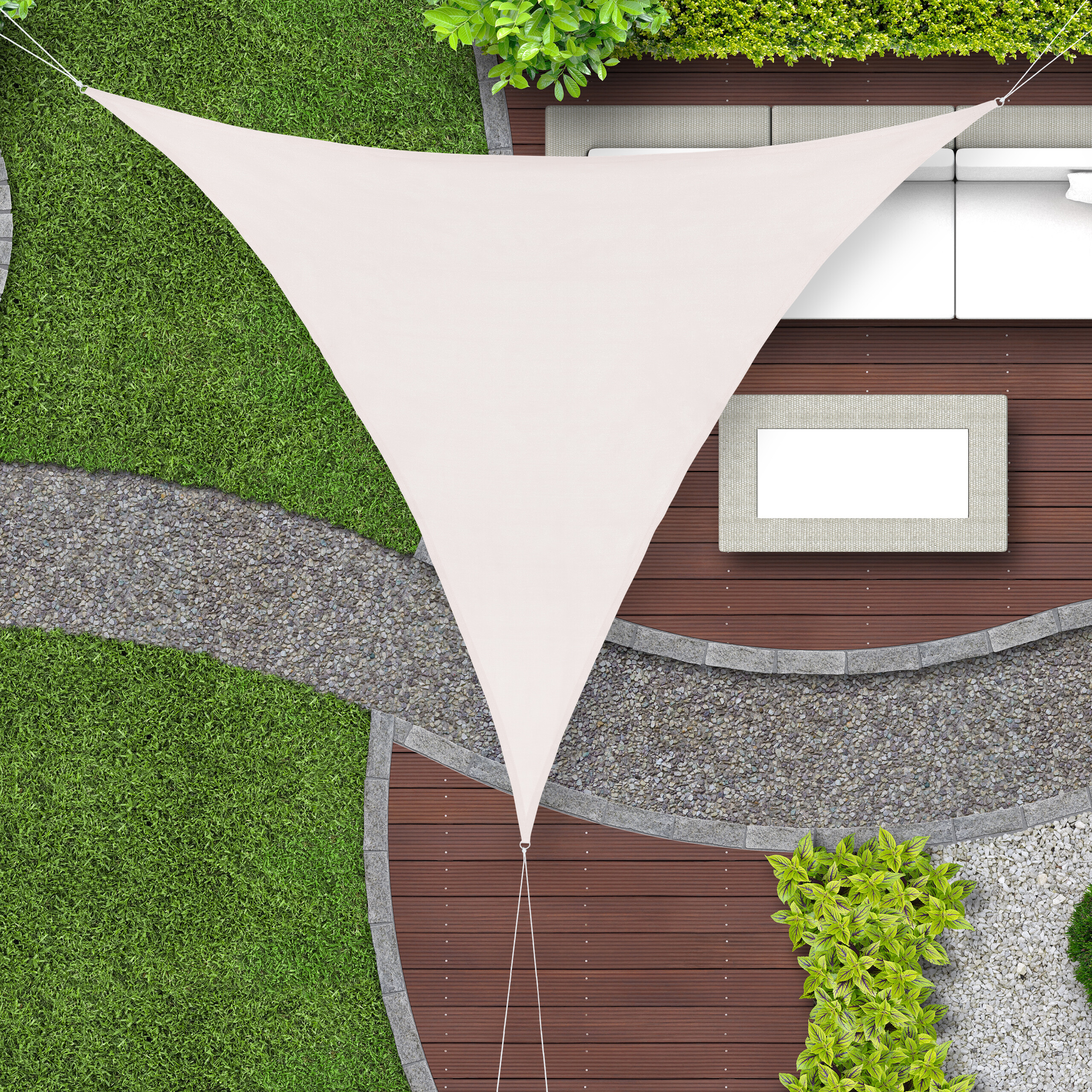 Toldo vela triangular Parasol HDPE Sombreo cóncavo Sombraje lona para jardín - Imagen 24 de 96
