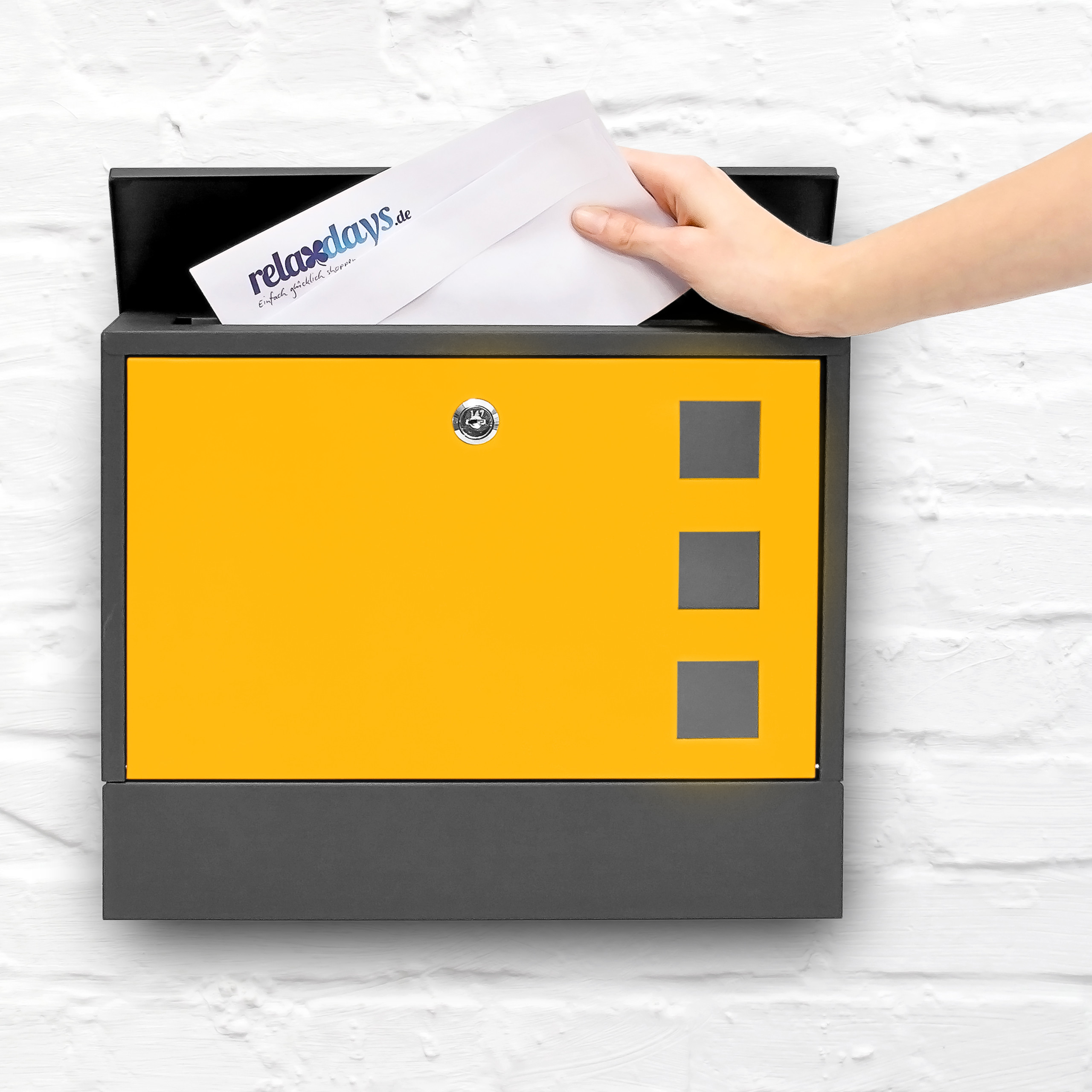 LETTER BOX MOUNTING Viewing Window Black Design Steel Newspaper