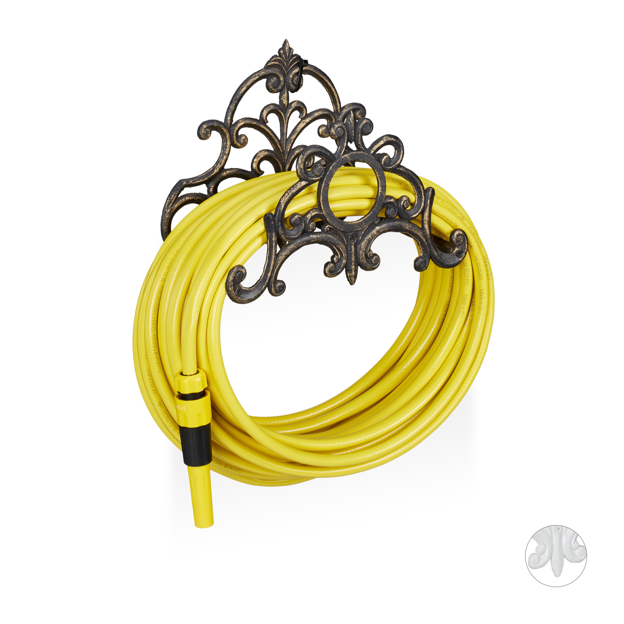 RELAXDAYS HOSE HOLDER Antique Wall Mount Hose Storage in Bronze for 20