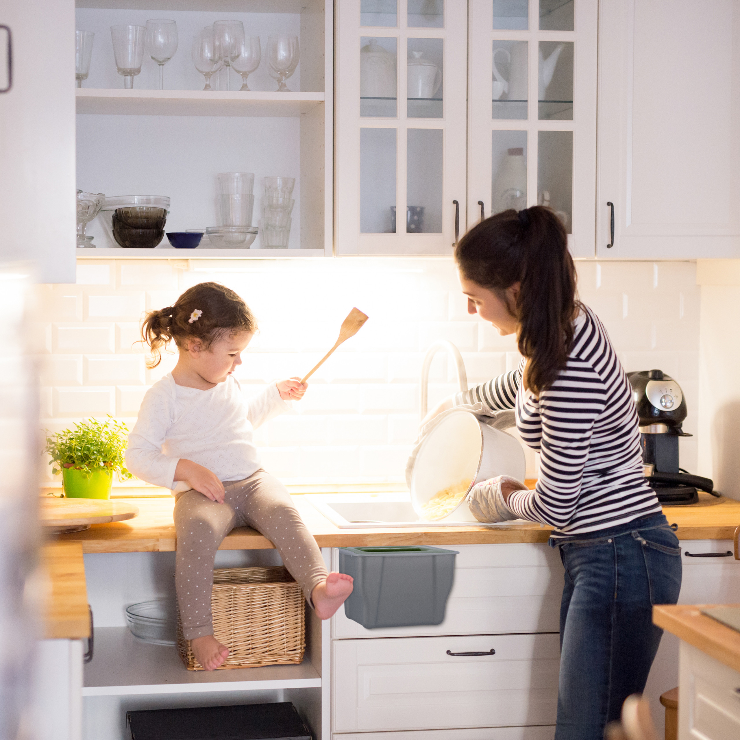 Abfallbehälter Küche Müllbehälter Biomülleimer Abfallsammler