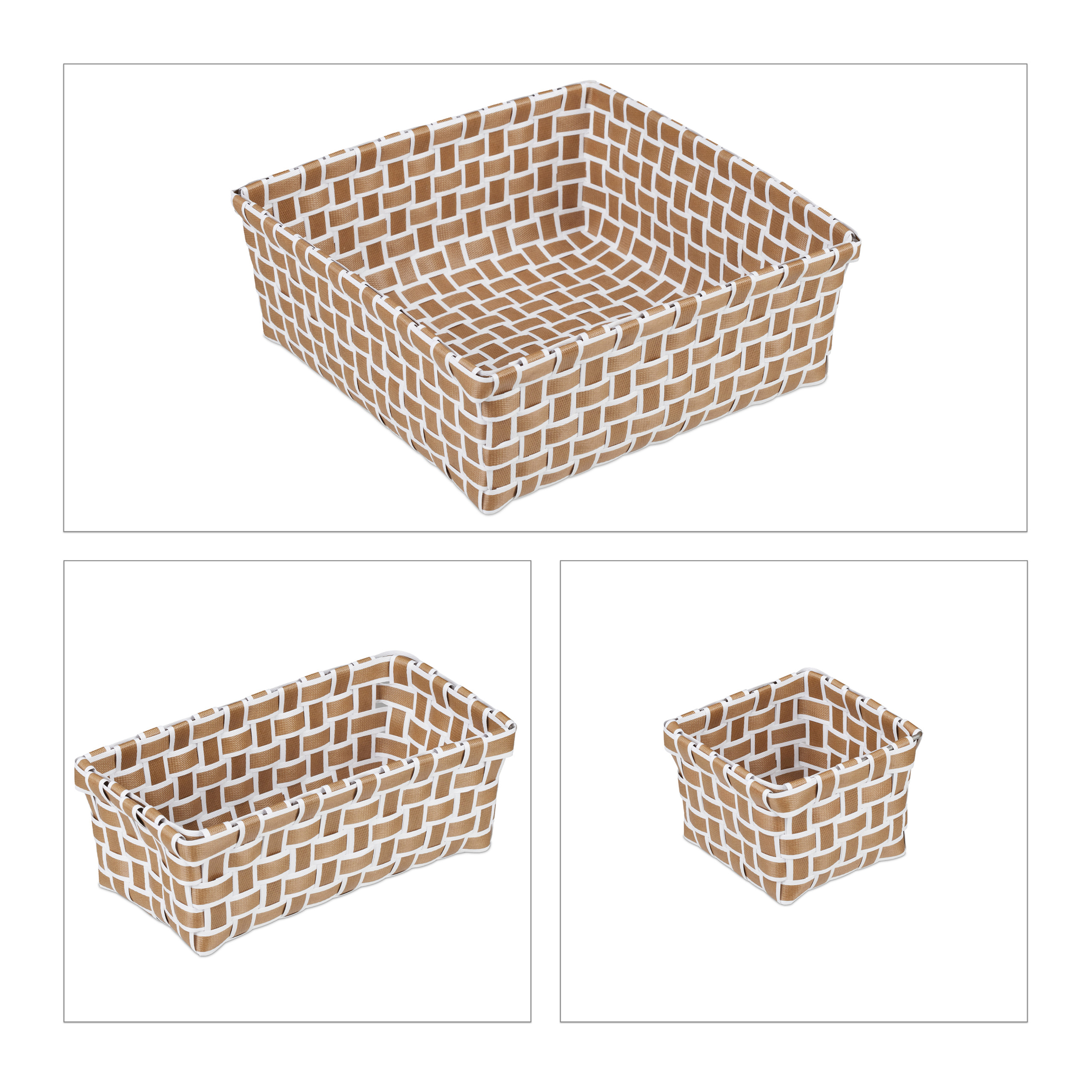 Aufbewahrungskorb geflochten 4er Set Badezimmer Körbchen Bad