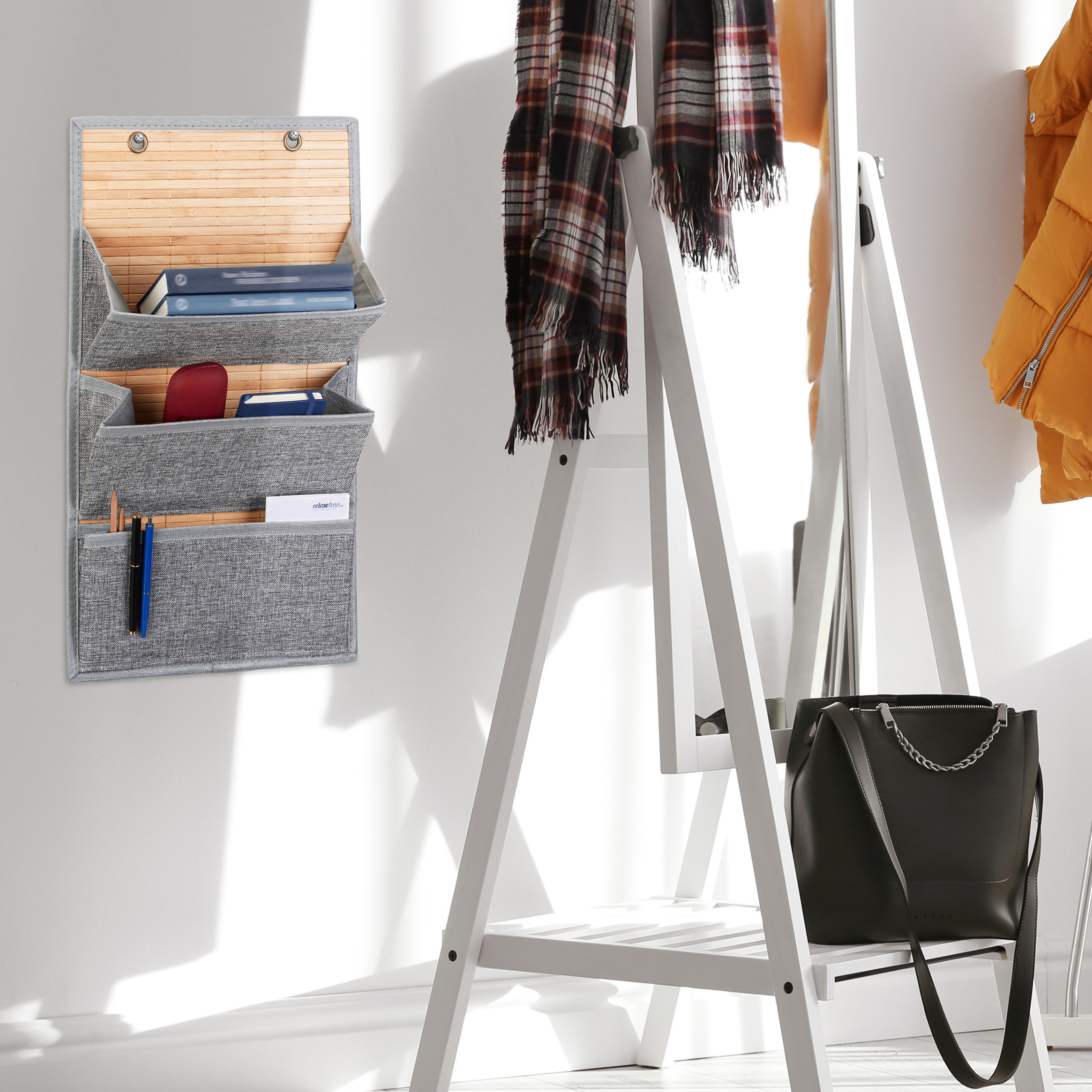 Zeitungshalter hängend für Magazine und Post, Wandorganizer 3 bis 4