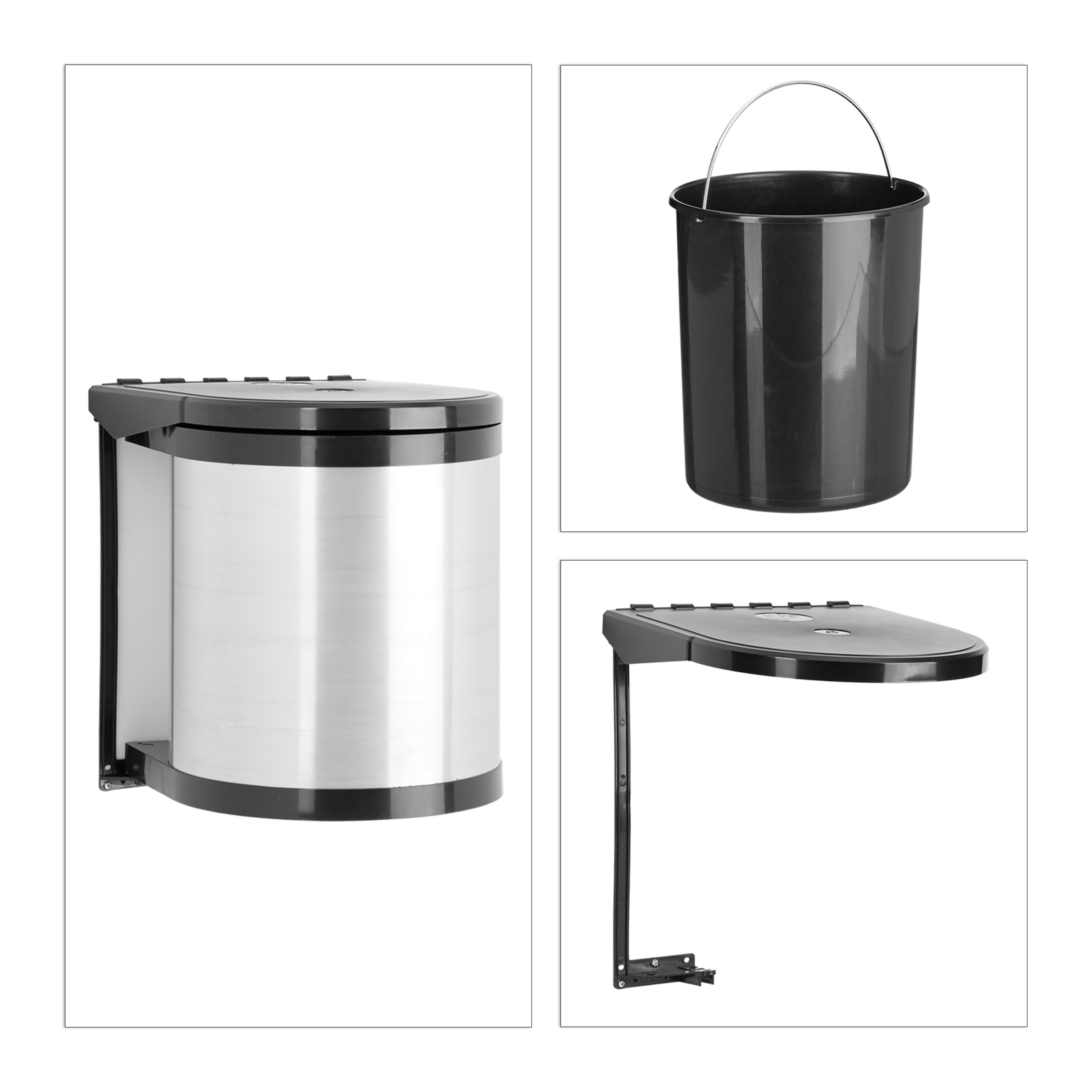 Einbaumülleimer rund Abfalleimer Schrank Mülleimer Edelstahl