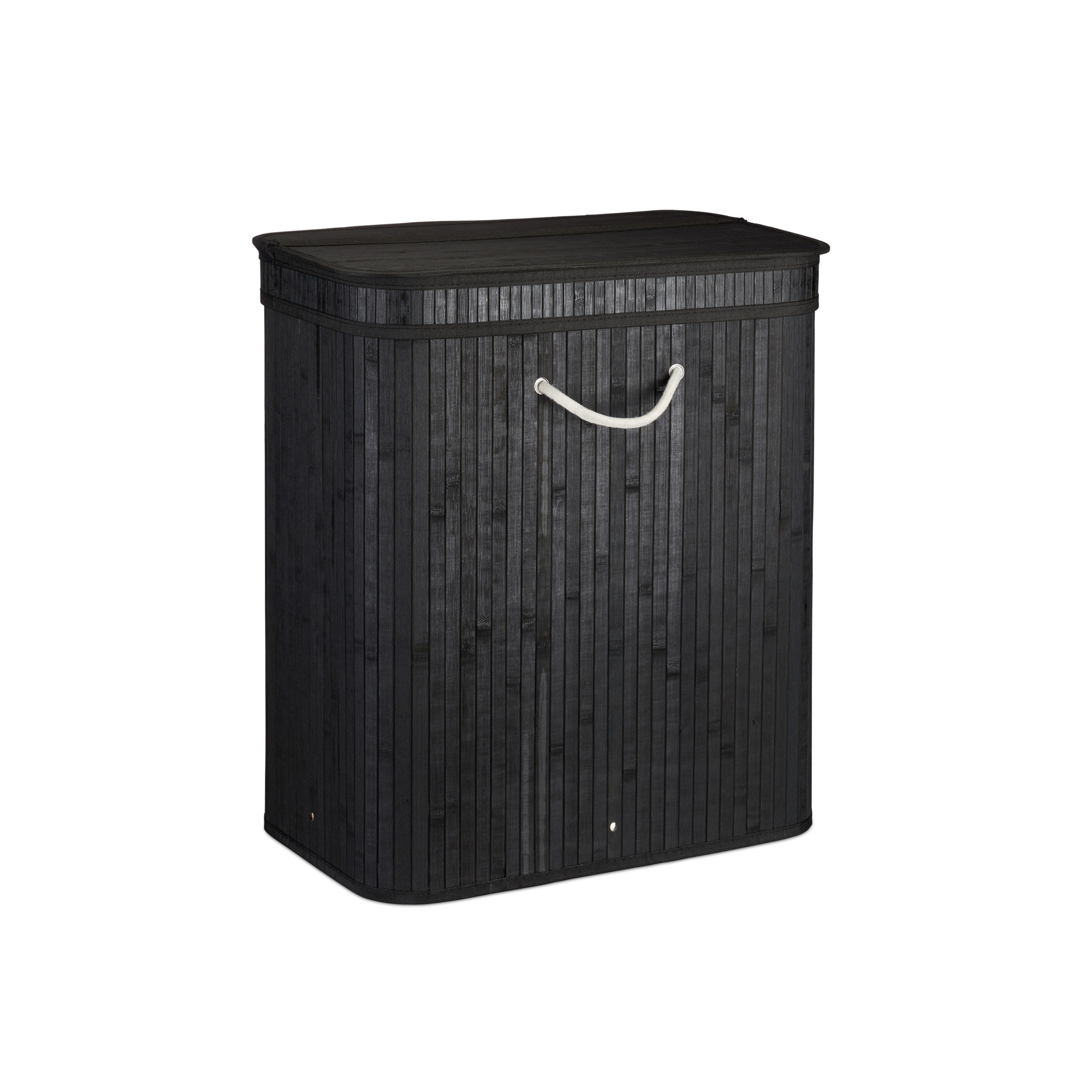 Wäschekorb Bambus Wäschebox 2 Fächer Wäschetrenner Wäschesortierer