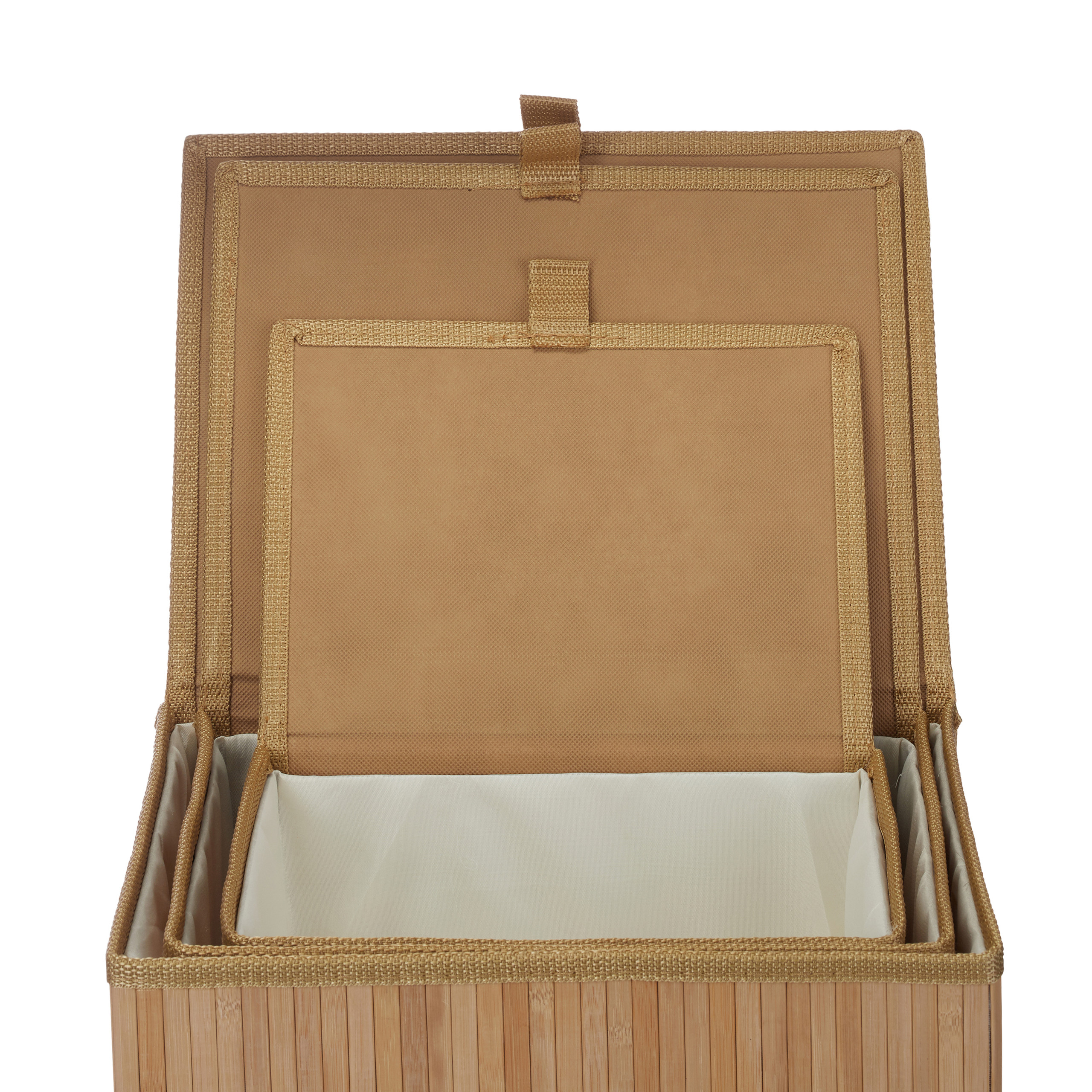 Aufbewahrungskorb 3er Set Badorganizer Aufbewahrungsbox Bambuskorb