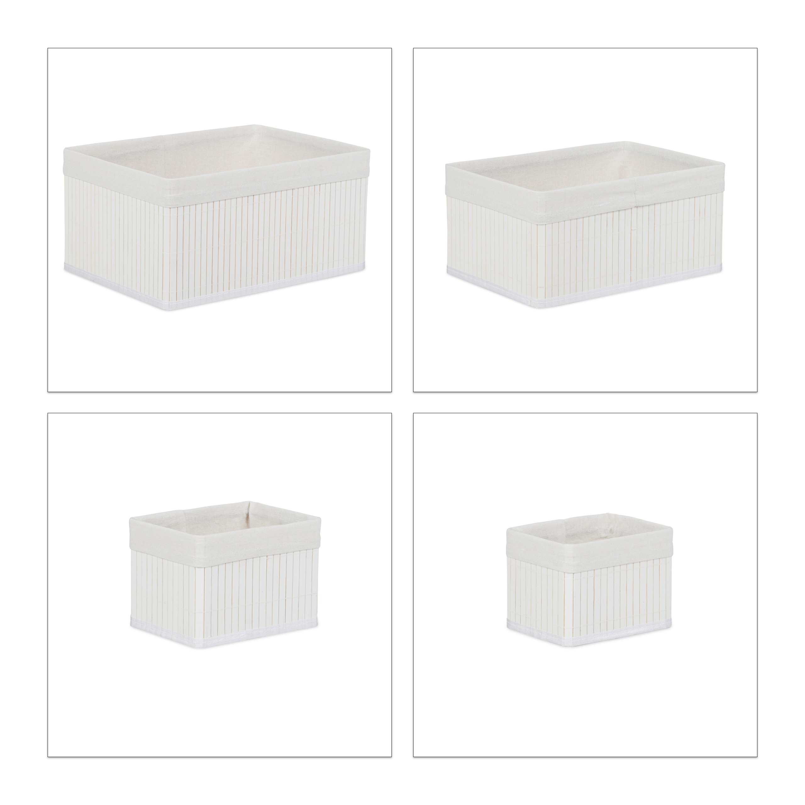 Aufbewahrungskorb 6er Set Badorganizer Aufbewahrungsbox Bambuskorb