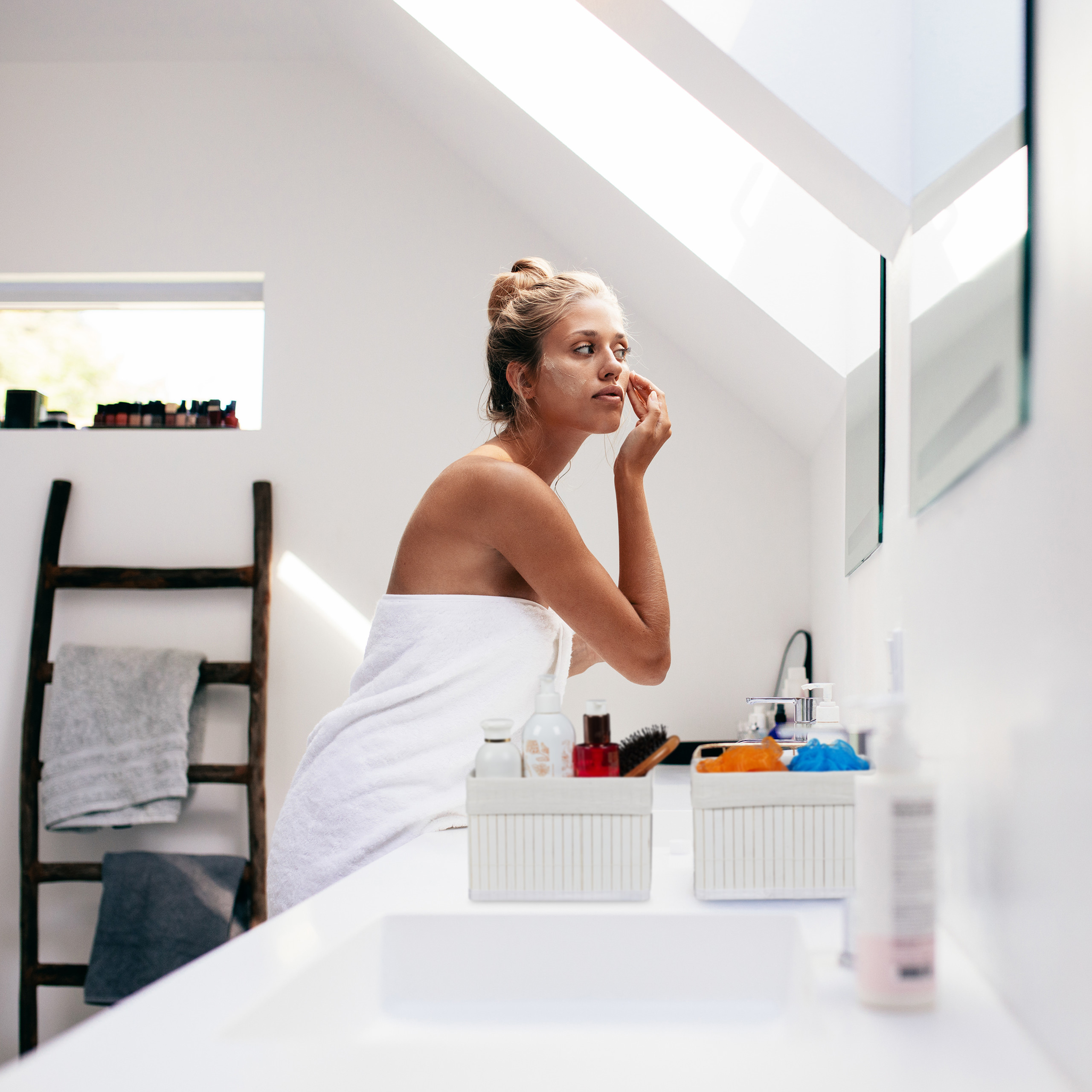 Aufbewahrungskorb 6er Set Badorganizer Aufbewahrungsbox Bambuskorb