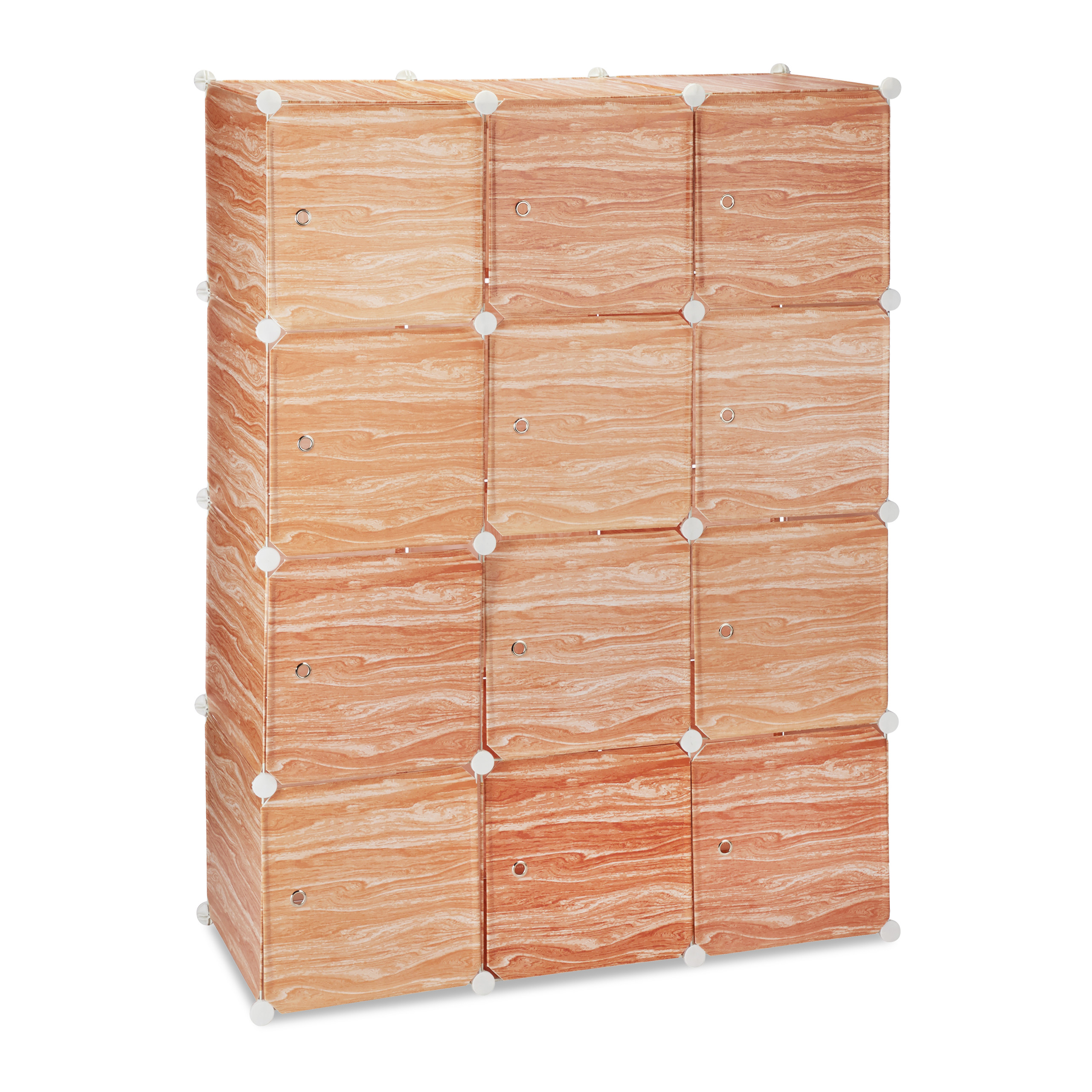 Kleiderschrank Stecksystem 8 Fächer Kunststoffschrank Natur