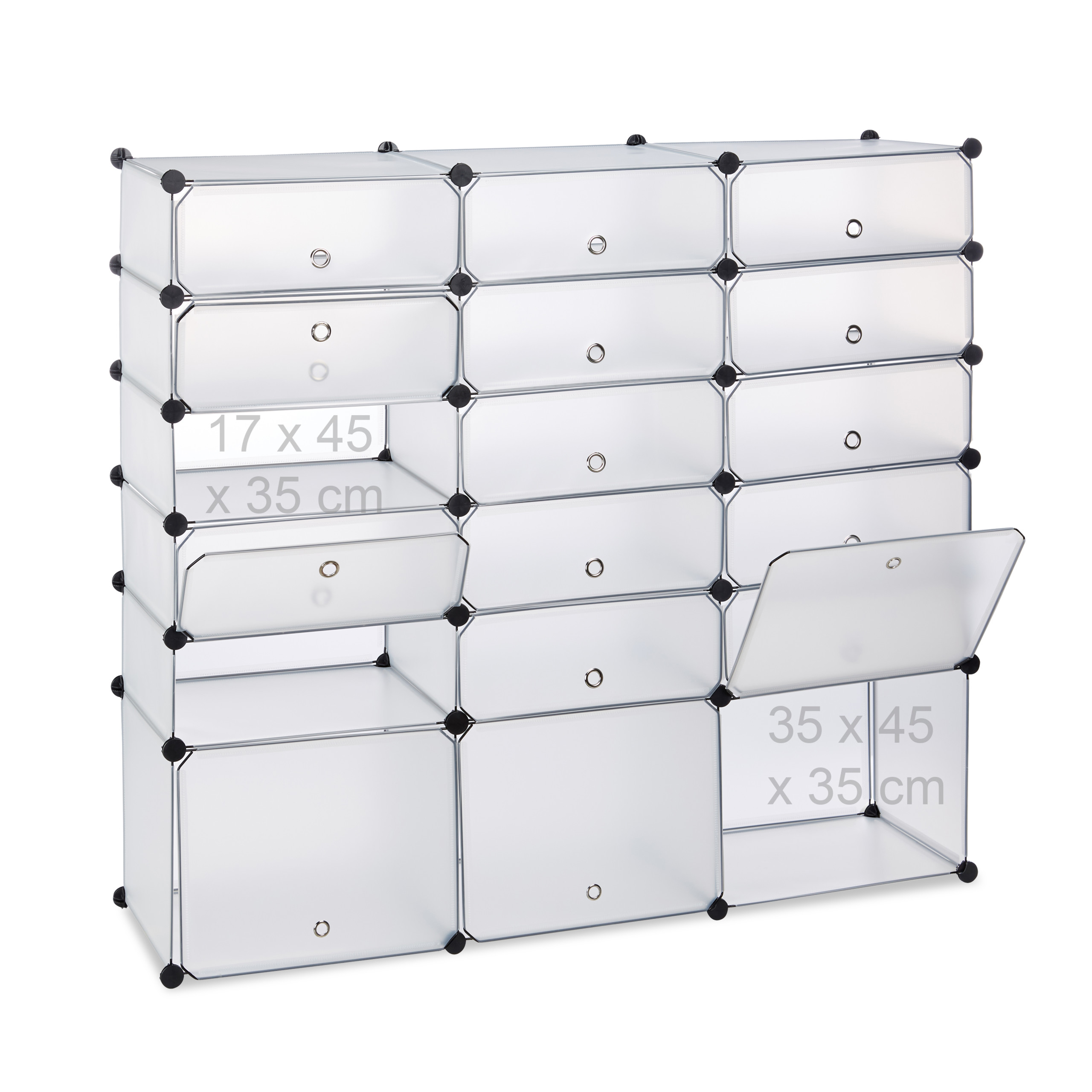 Zapatero modular 18 compartimentos, Estantería cubos, Zapatero plástico