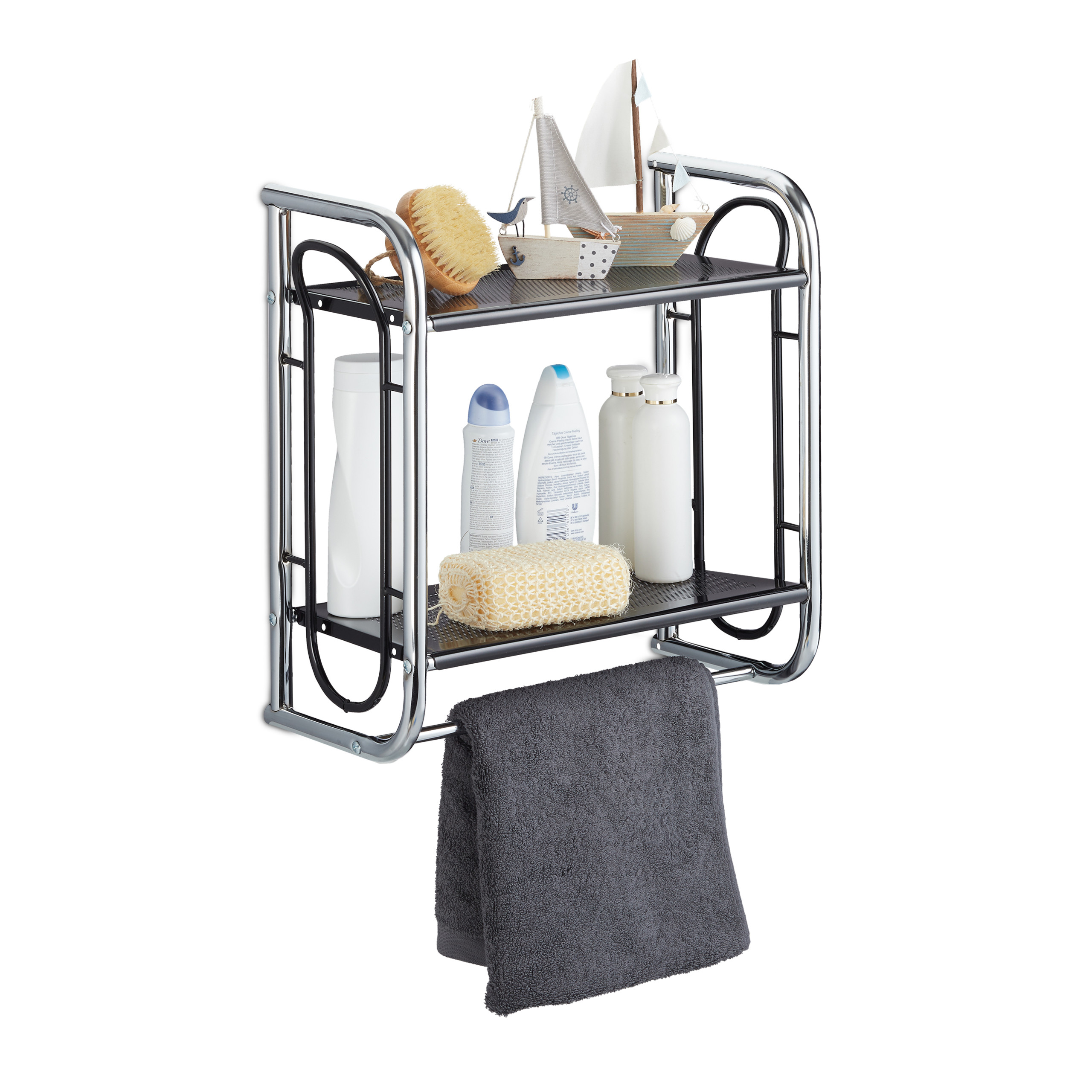 Wandregal Badezimmer Hangeregal Badregal Schwarz Metallregal Kuchenregal Ablagen Ebay
