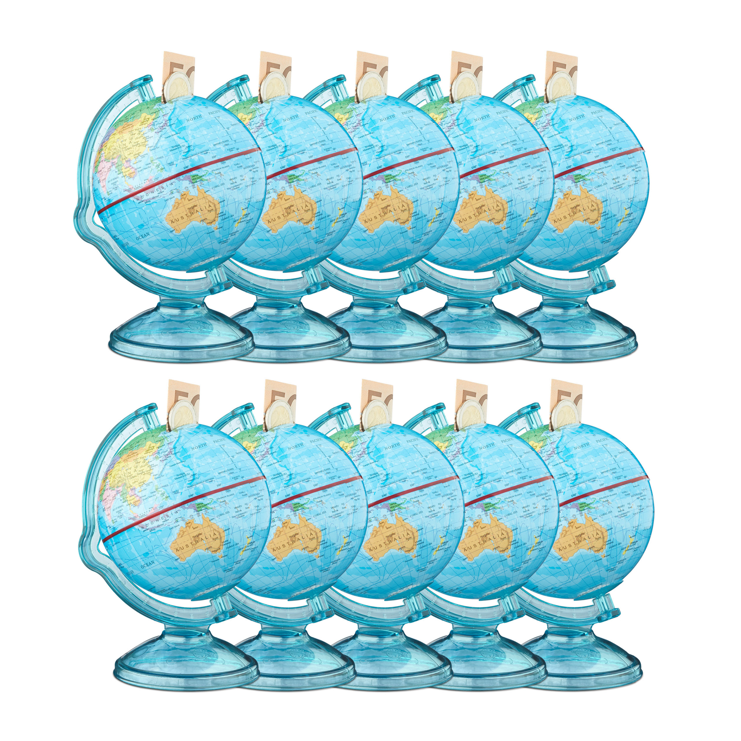 Spardose Globus Reisekasse Sparbox Sparbüchse Weltkugel Sparschwein drehbar