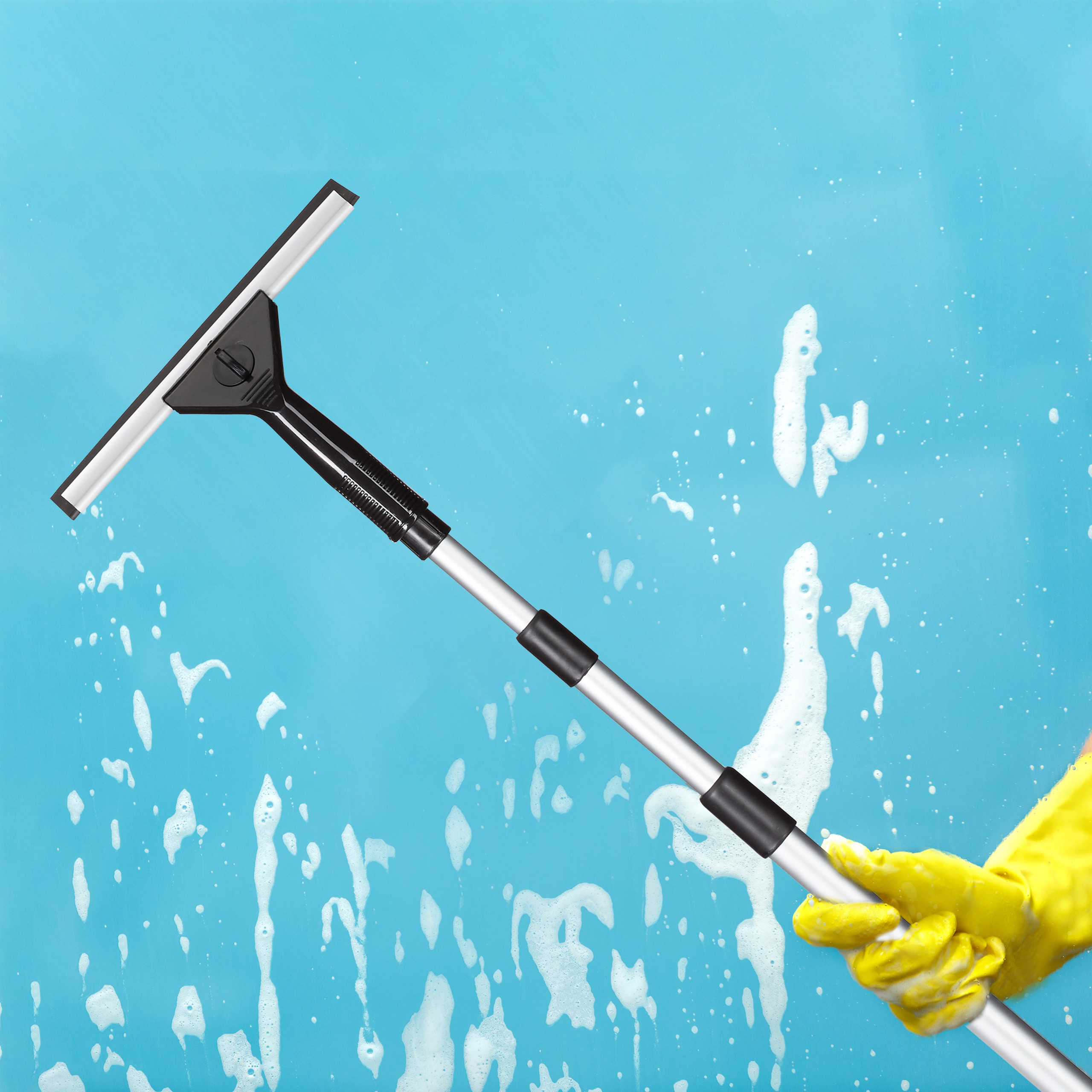 WINDOW CLEANING SET 5Piece Window Washer Squeegee Telescopic Pole