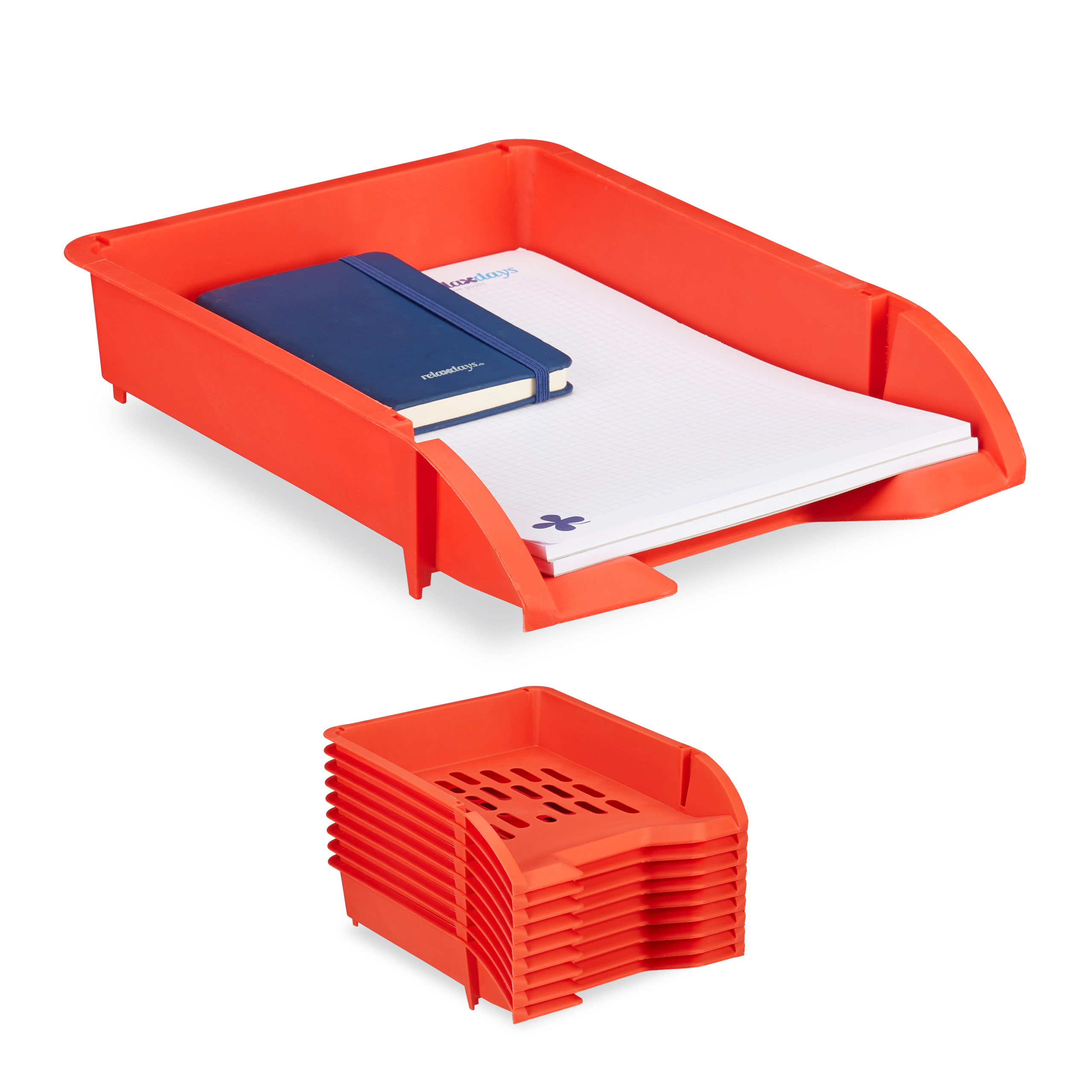 PAPER TRAYS STACKABLE Set of 10 Document Organizer Letter Tray Plastic