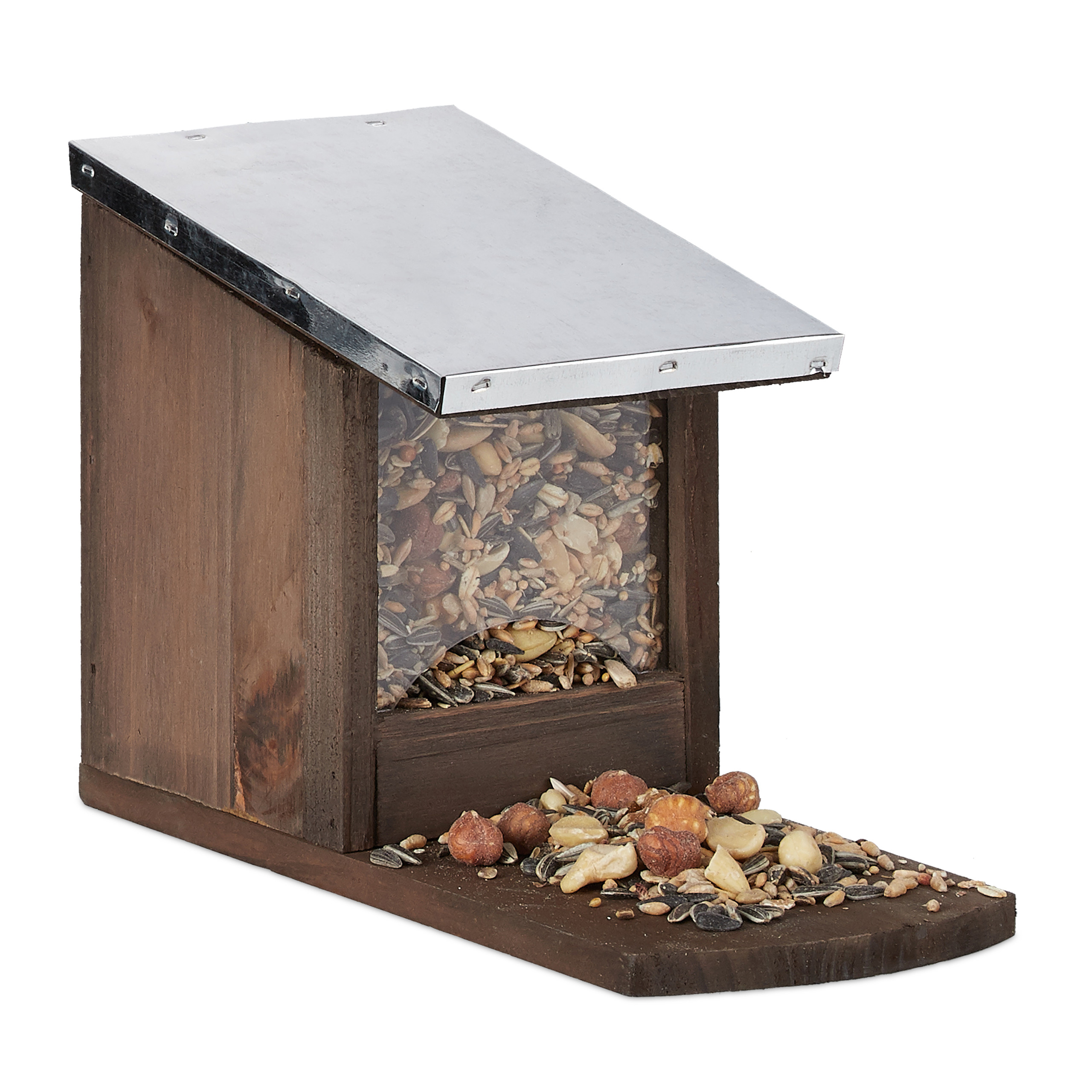 SQUIRREL FEEDER METAL Roof Feeding Station Squirrel House Wood Kobel £