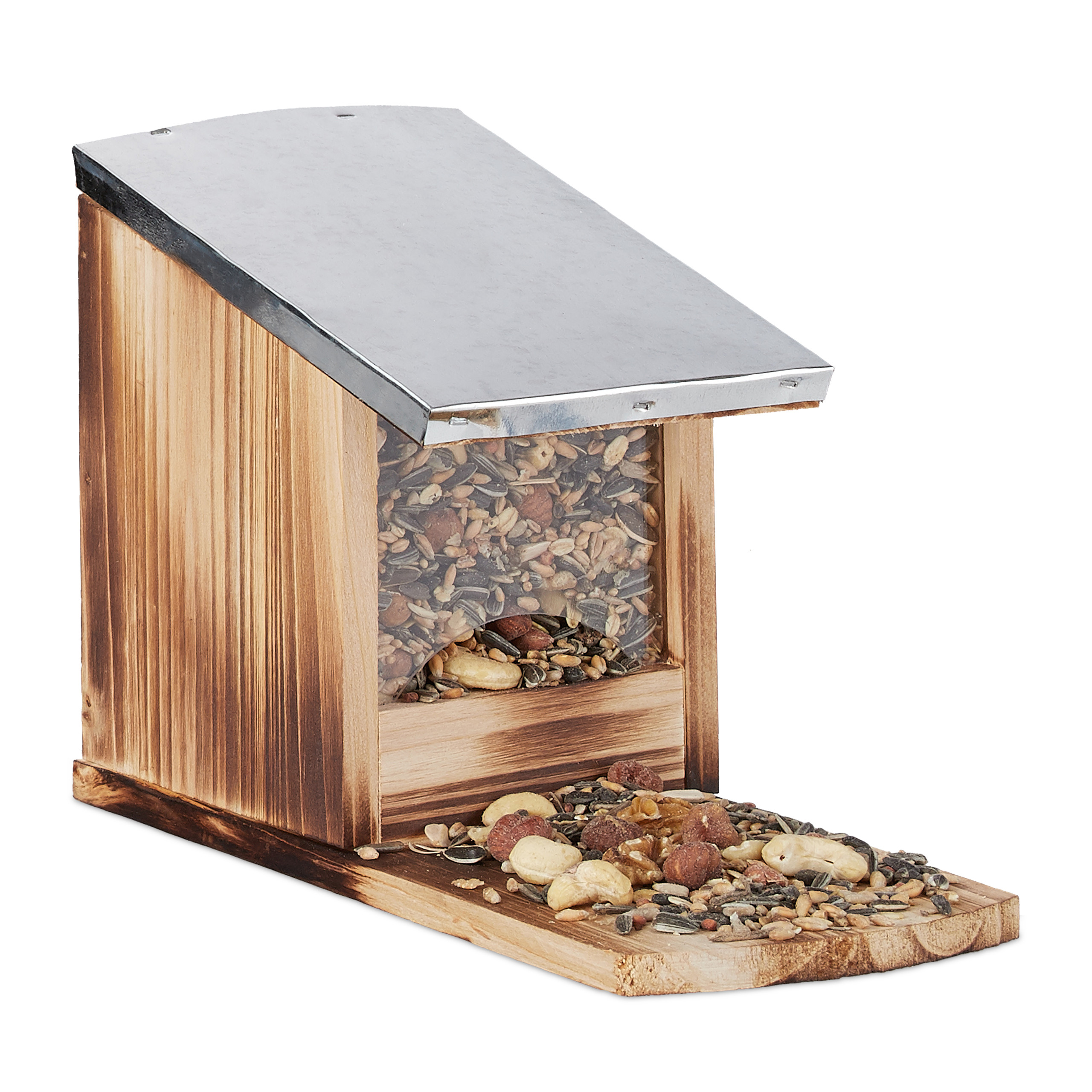 SQUIRREL FEEDER METAL Roof Feeding Station Squirrel House Wood Kobel £