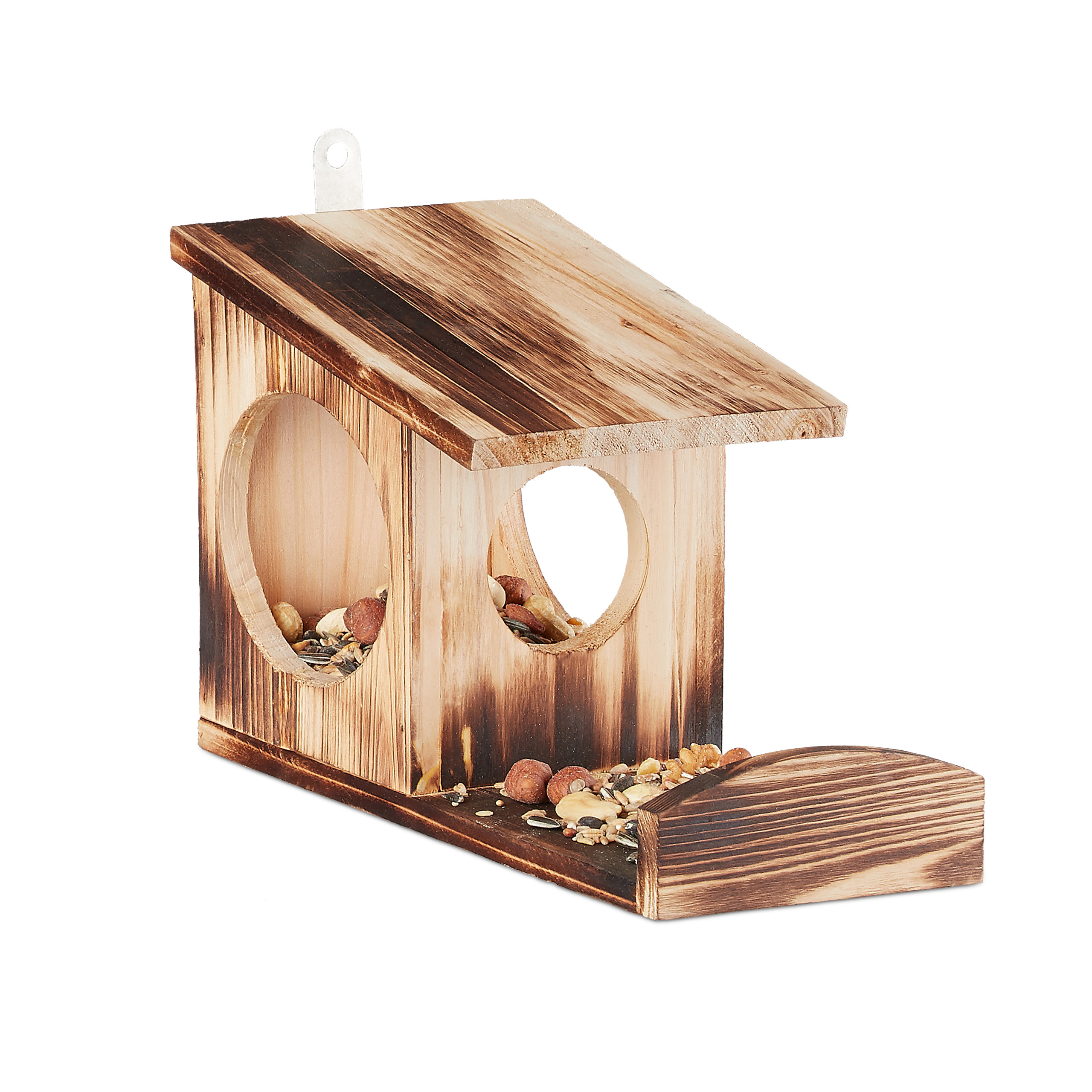 SQUIRREL FEED HOUSE Nut Station Feed Dispenser Wood Squirrel Food Box £