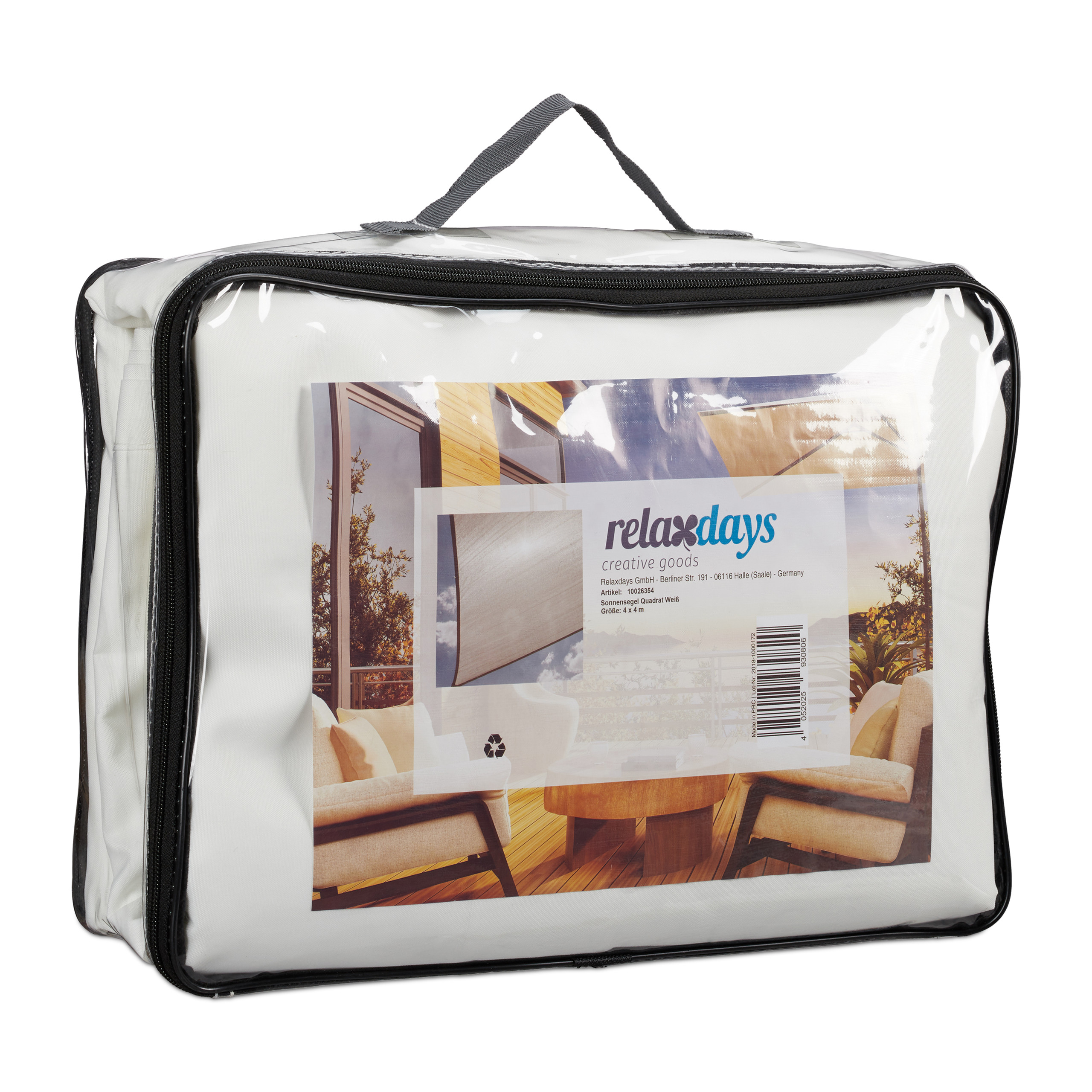 Sonnensegel Terrassendach Stoff Balkonsegel Segeltuch weiß quadratisch