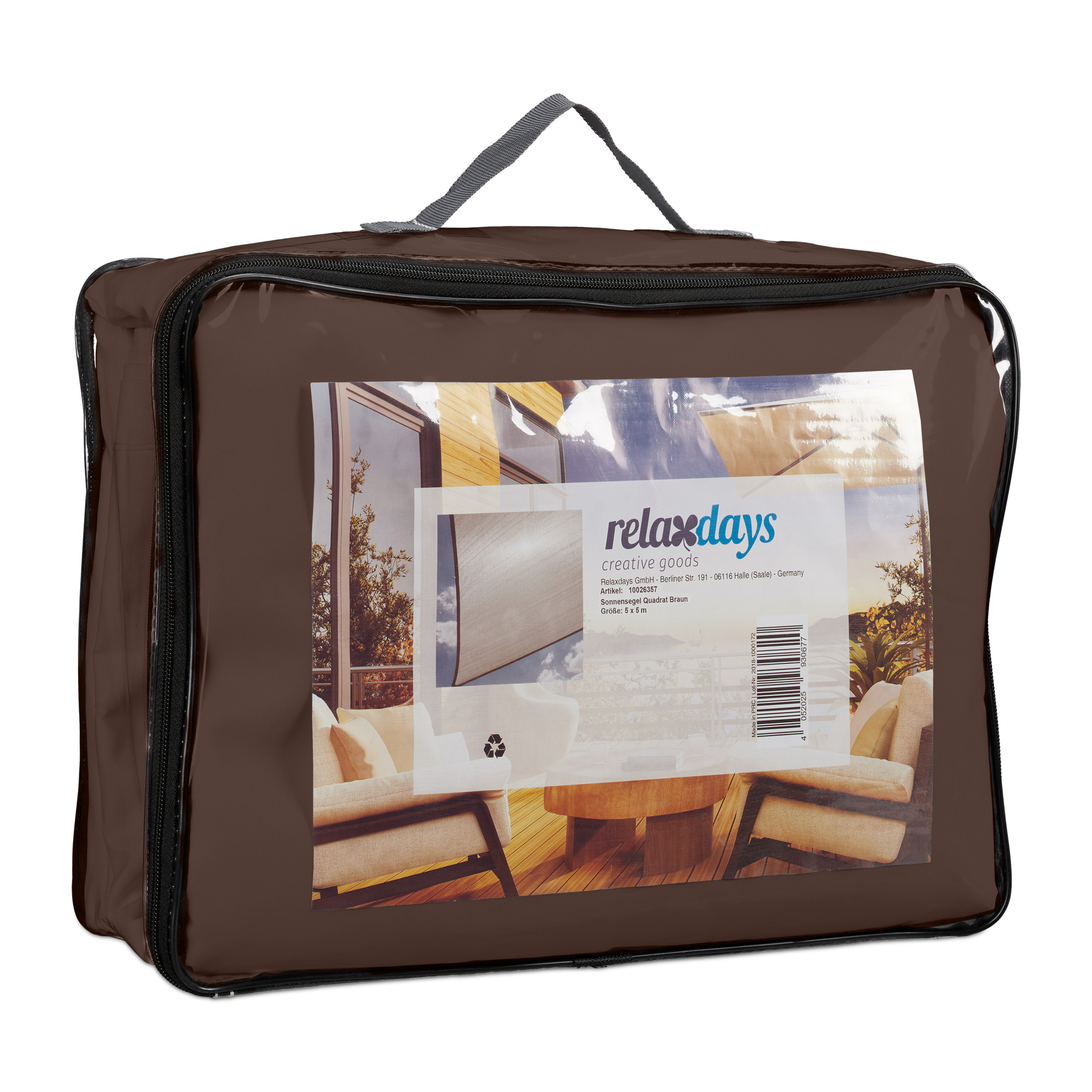 Sonnensegel Sonnendach Stoff Balkonsegel Segeltuch braun Quadrat