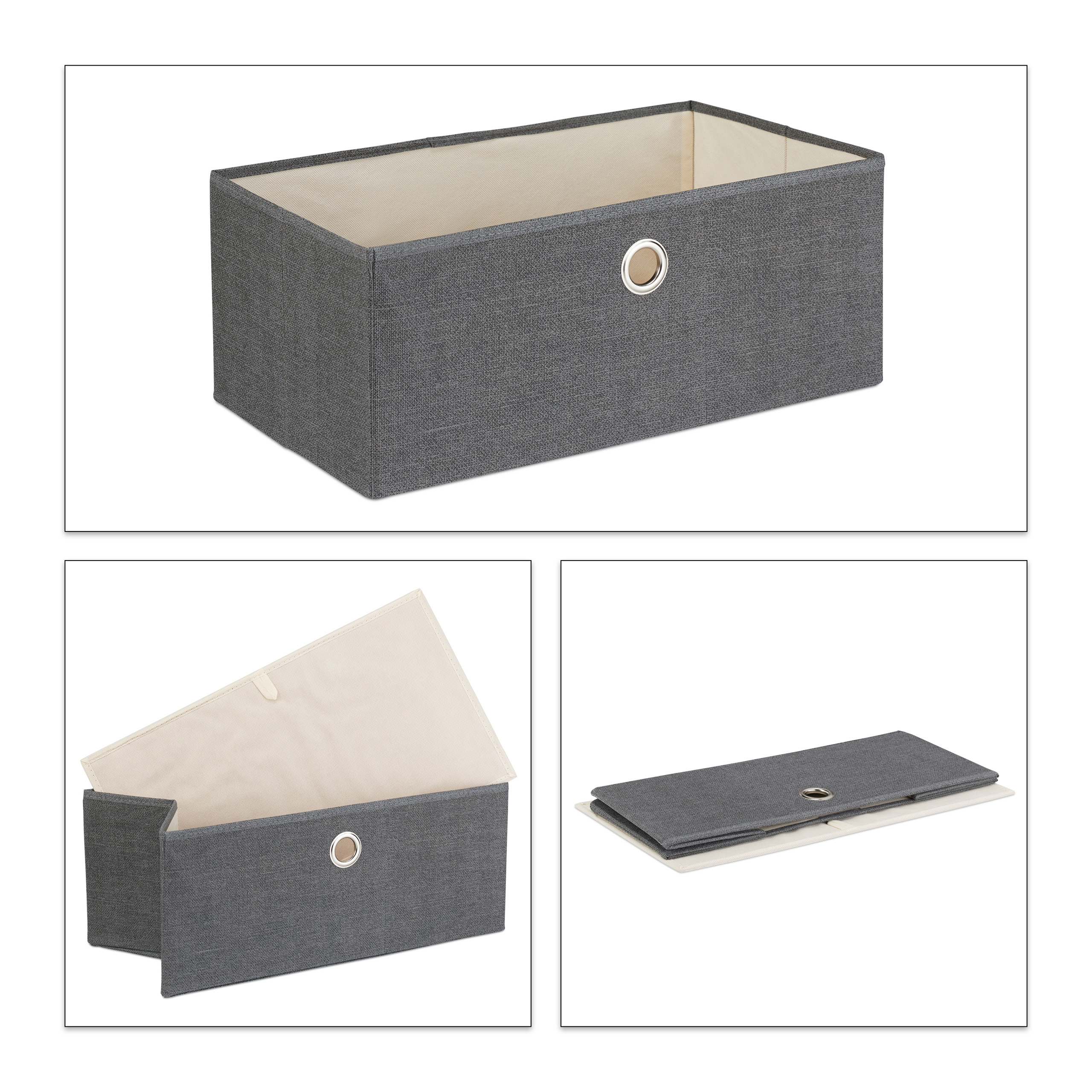 Schubladenschrank 2 Schubladen Grau Fächerschrank Korbschrank