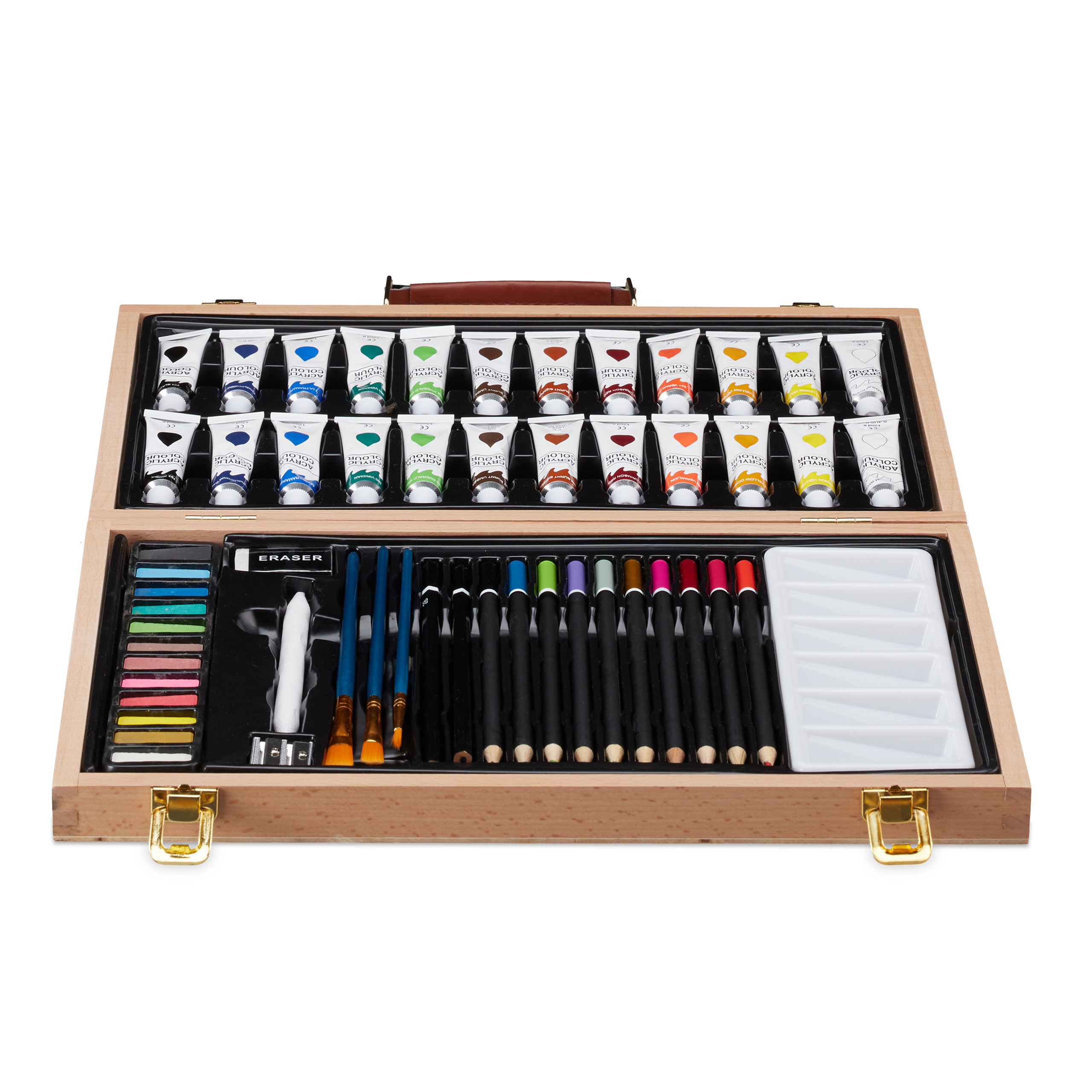 COFFRET DE COLORIAGE Ensemble de peinture Set pour artiste 56 pièces XL ...