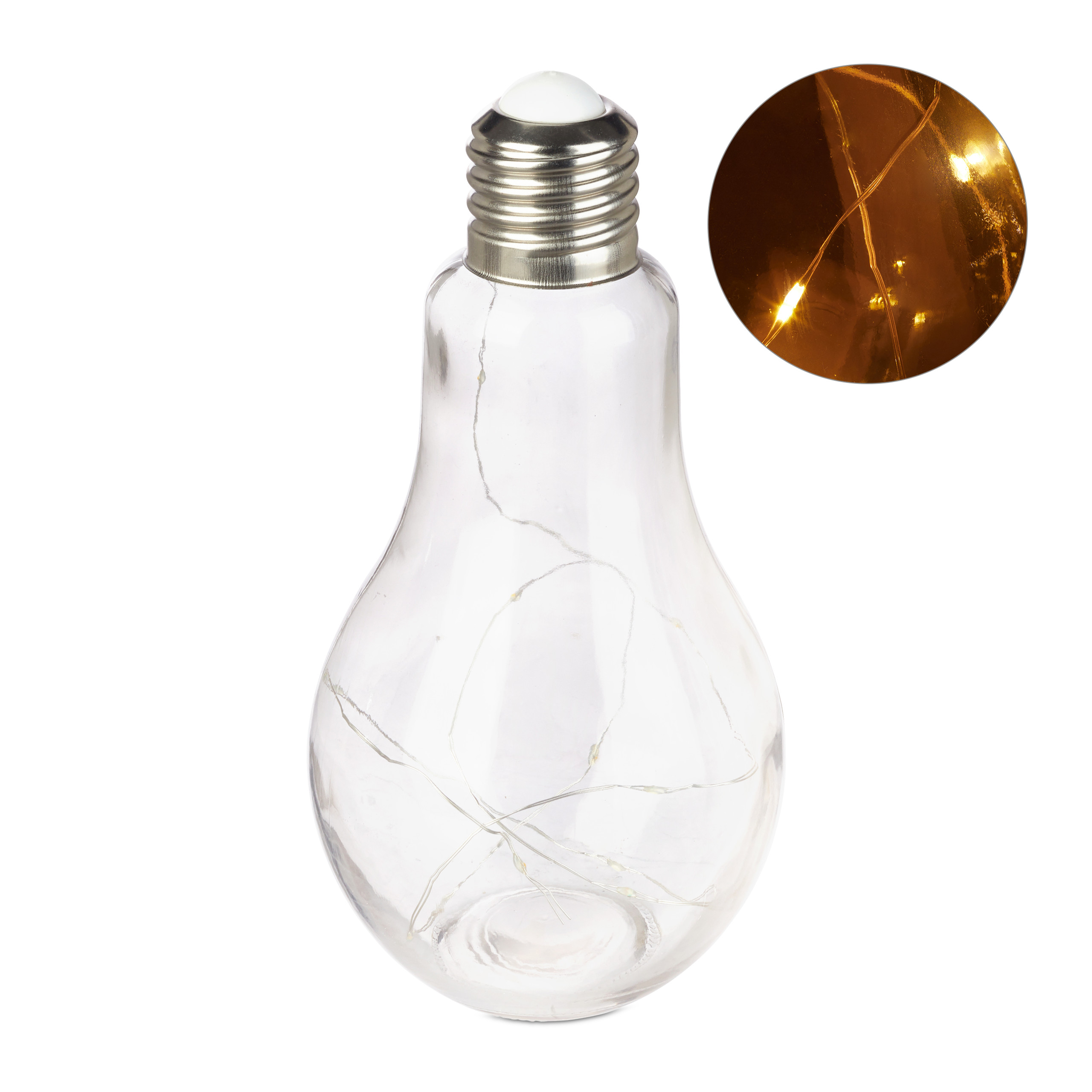 2 x Deko Glühbirne LED Glühlampe mit Lichterkette Tischleuchte