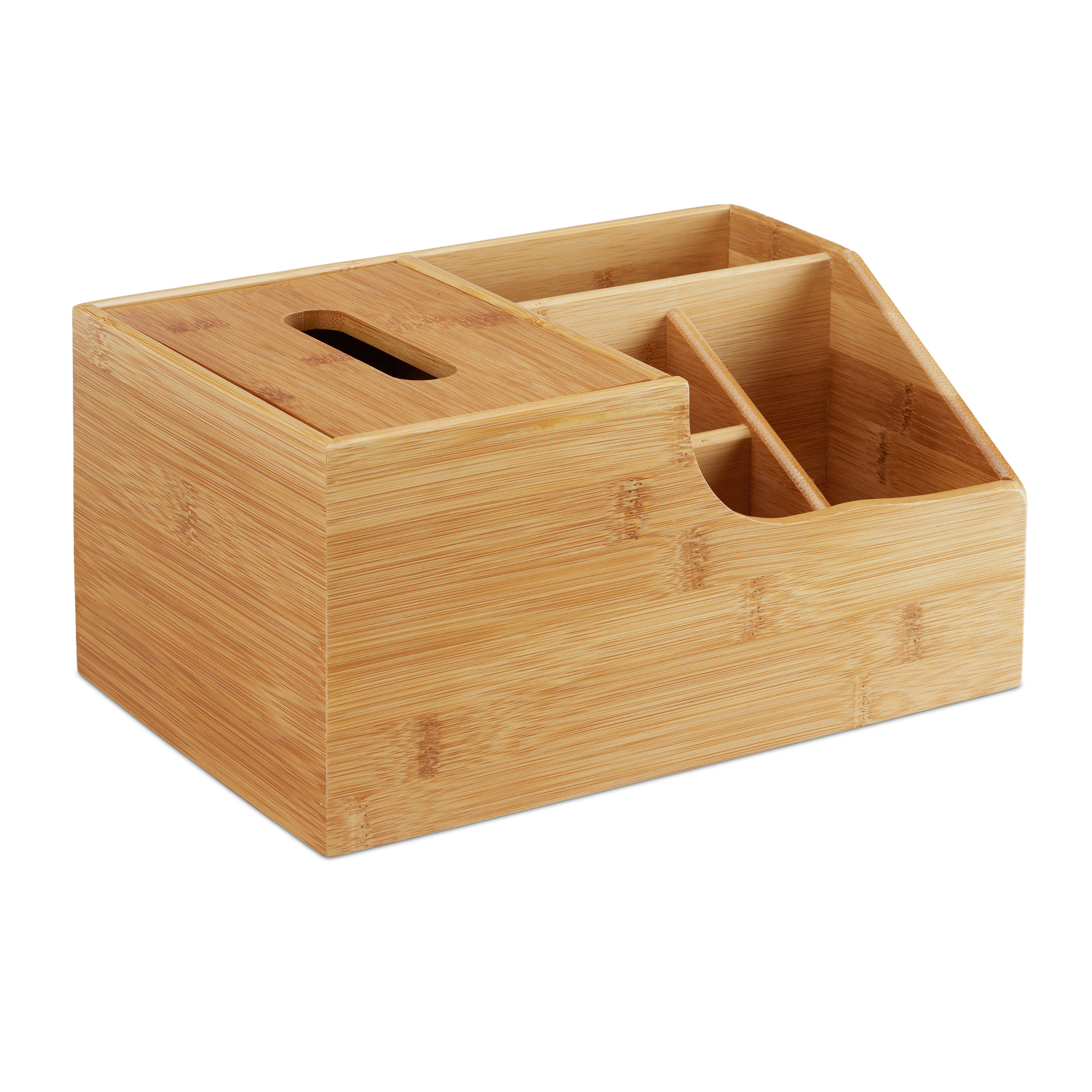 Büro Organizer, Bambus Box Tischorganizer Make-up Aufbewahrung Tuchbox