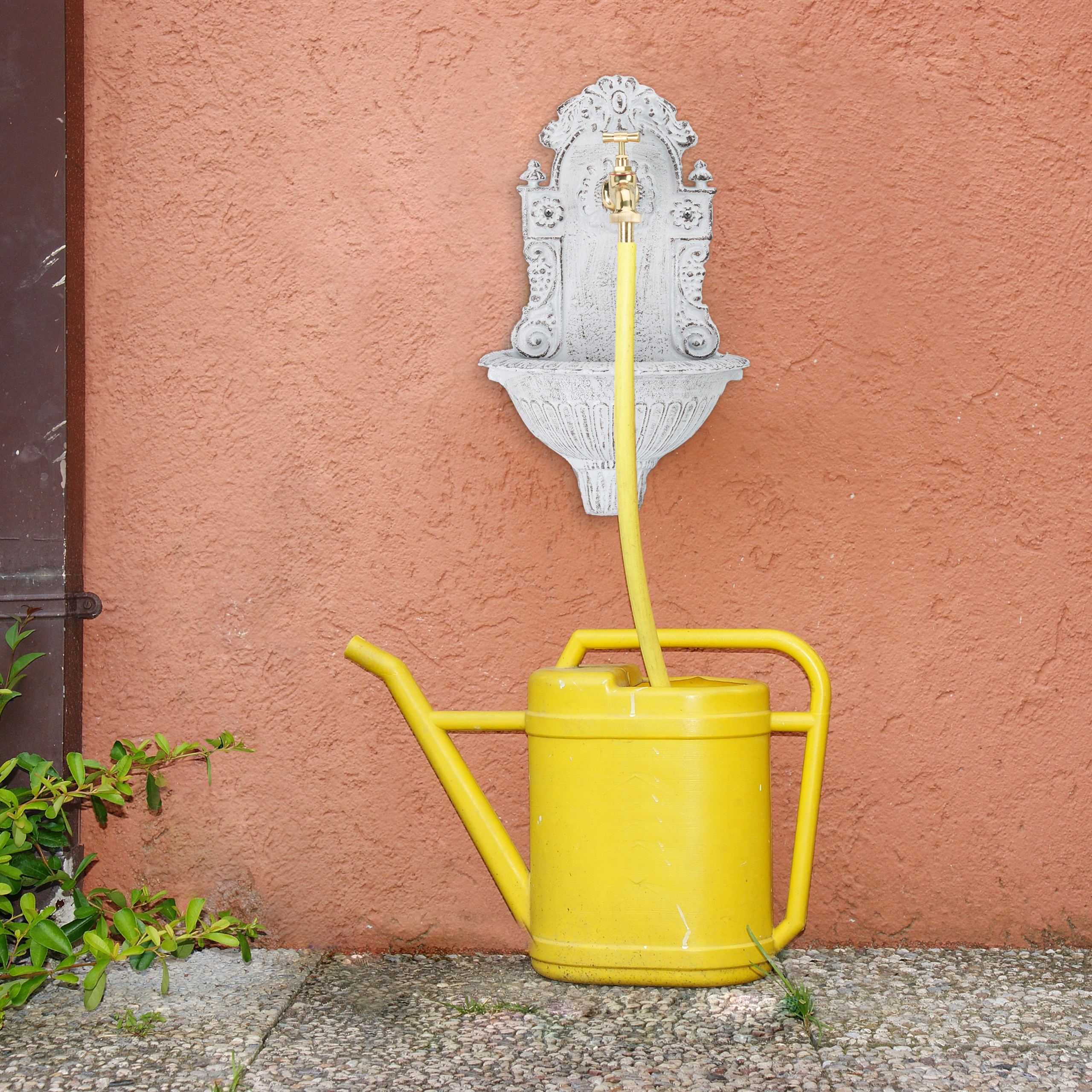 Fuente jardín, Fuente de pared, Fuente antigua para exterior, Grifo