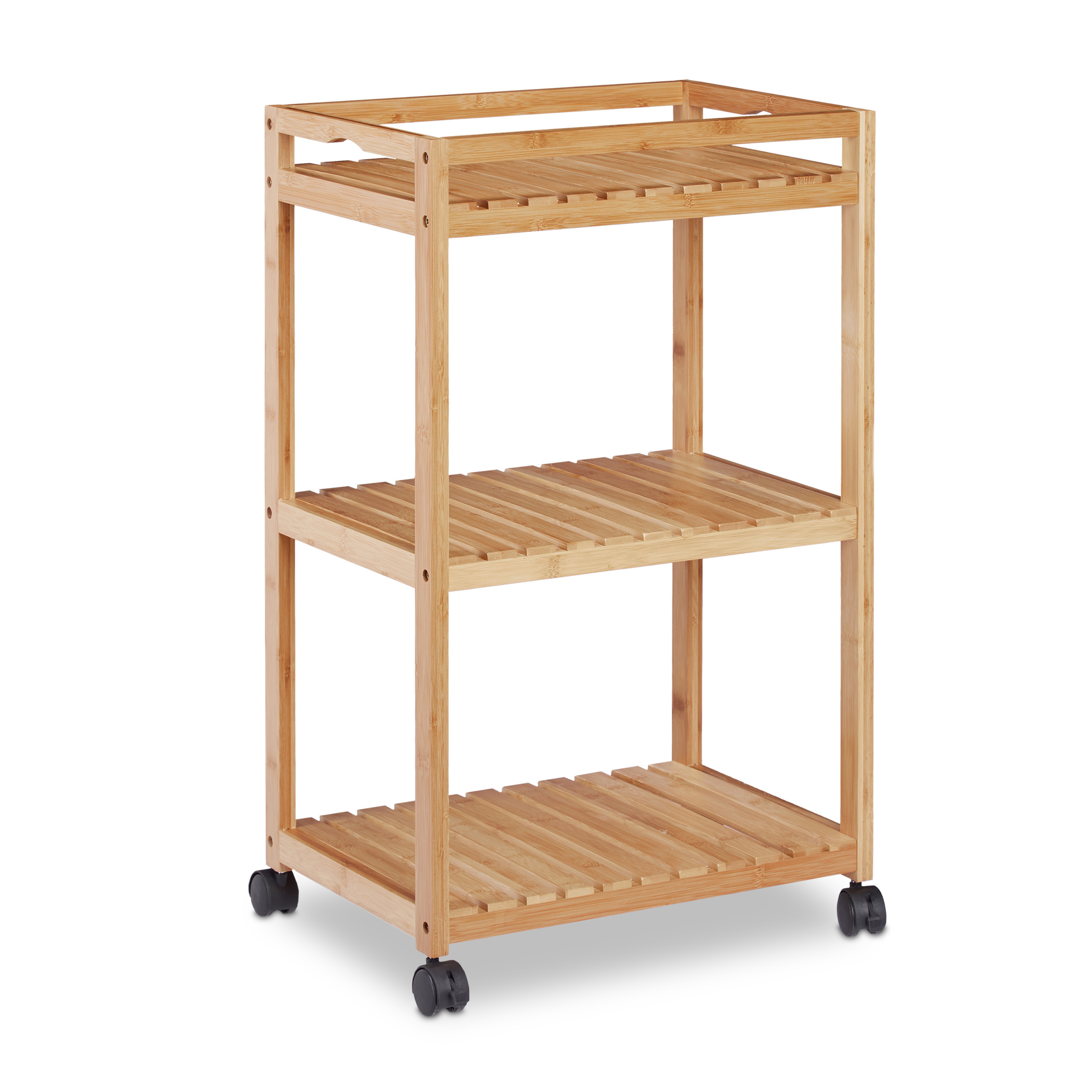 Camarera de 3 pisos, Camarera cocina, Carrito auxiliar bambú, Mesa