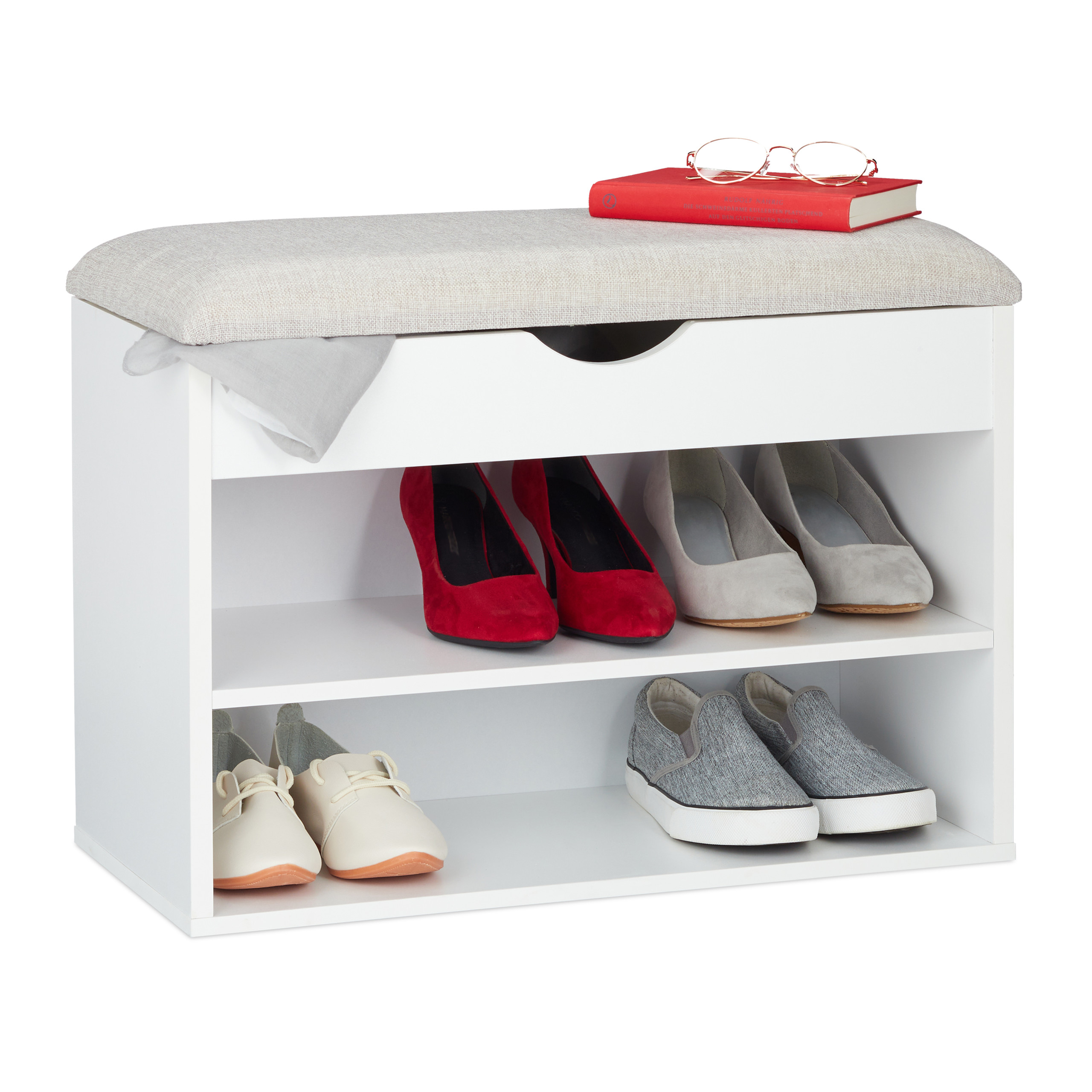 Banco zapatero blanco, Zapatero recibidor, Banco almacenamiento zapatos