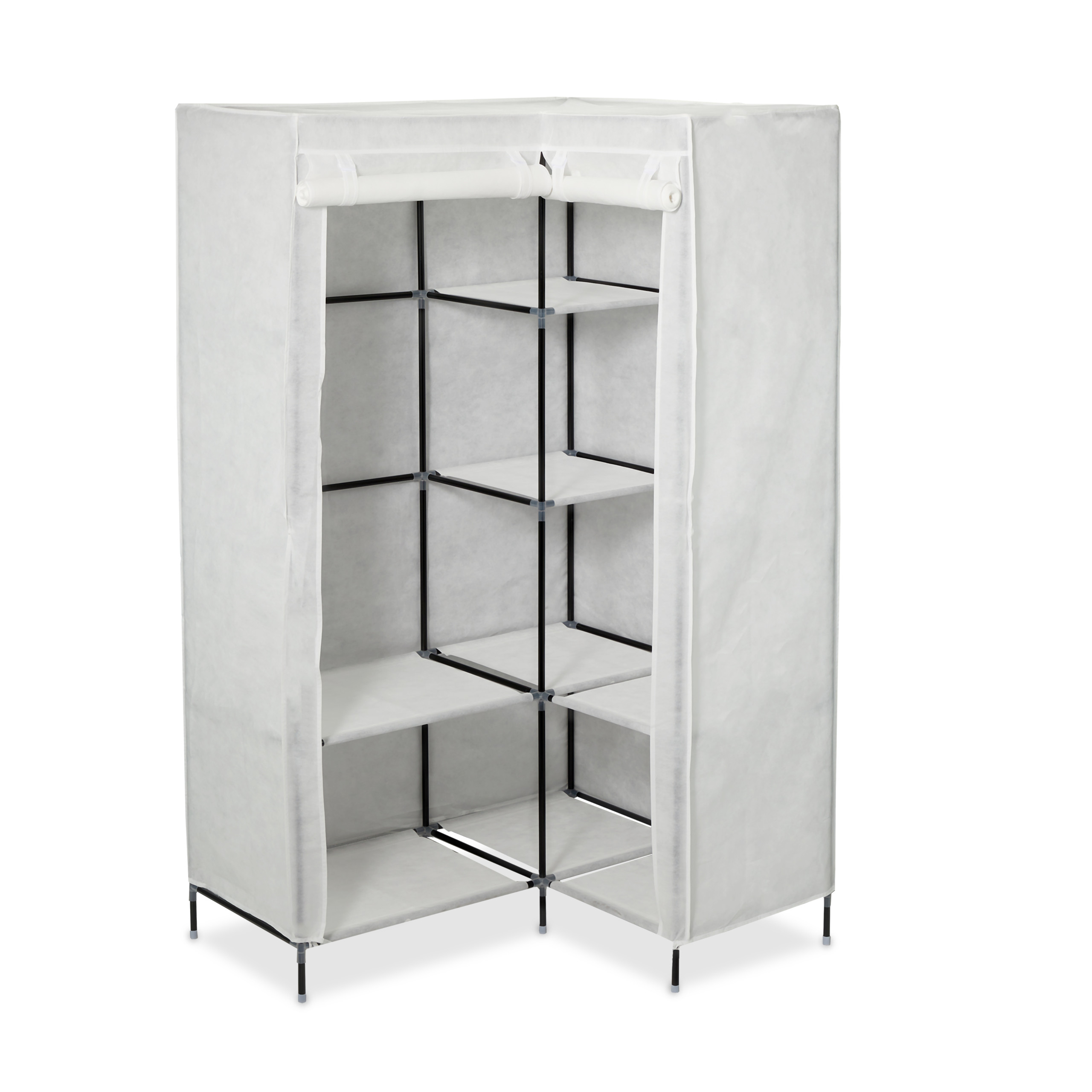 Armoire D Angle Pour Vetements En Tissu Armoire Pliable Penderie Textile Ebay