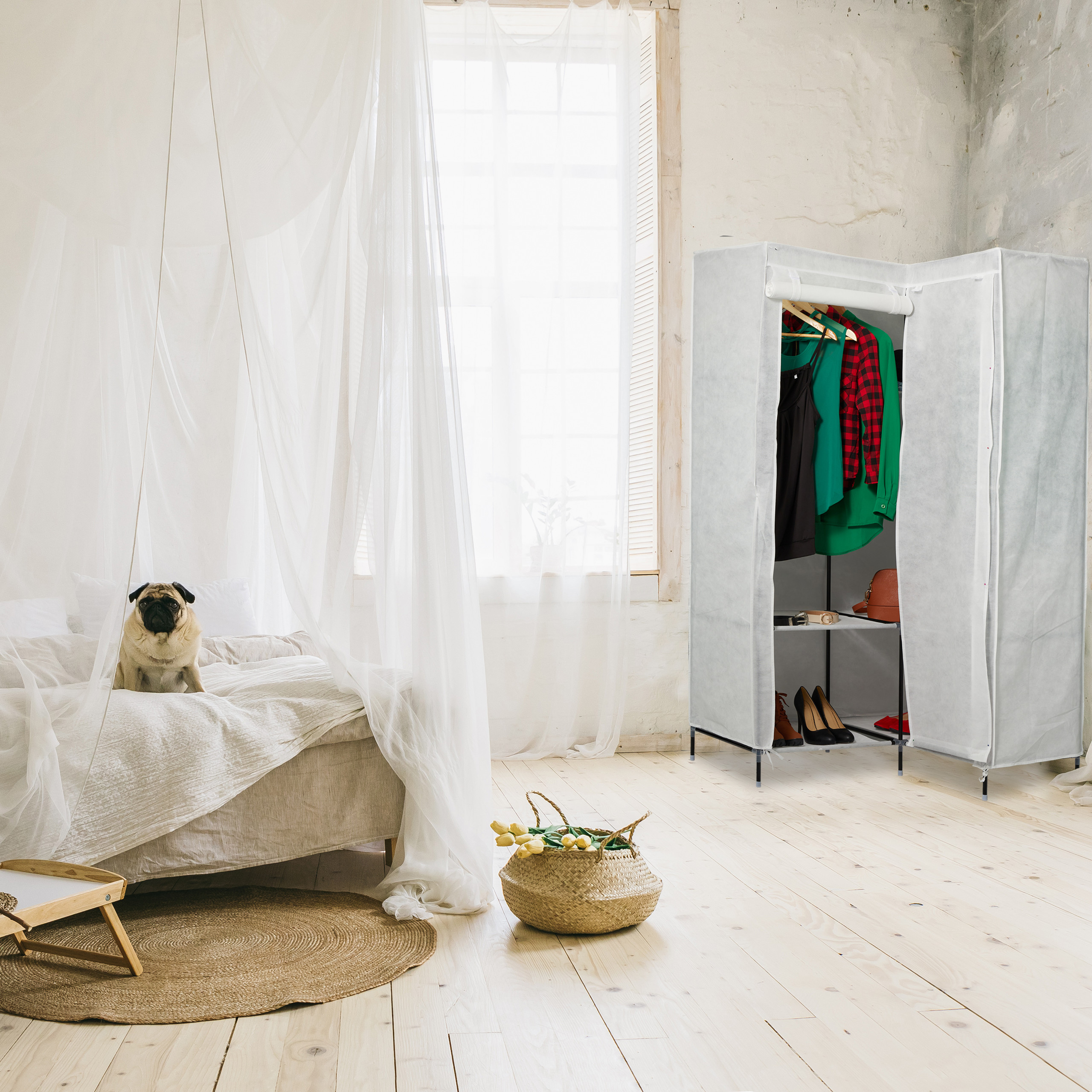 Armario esquina, Armario ropero tela, Ropero esquinero, Armario