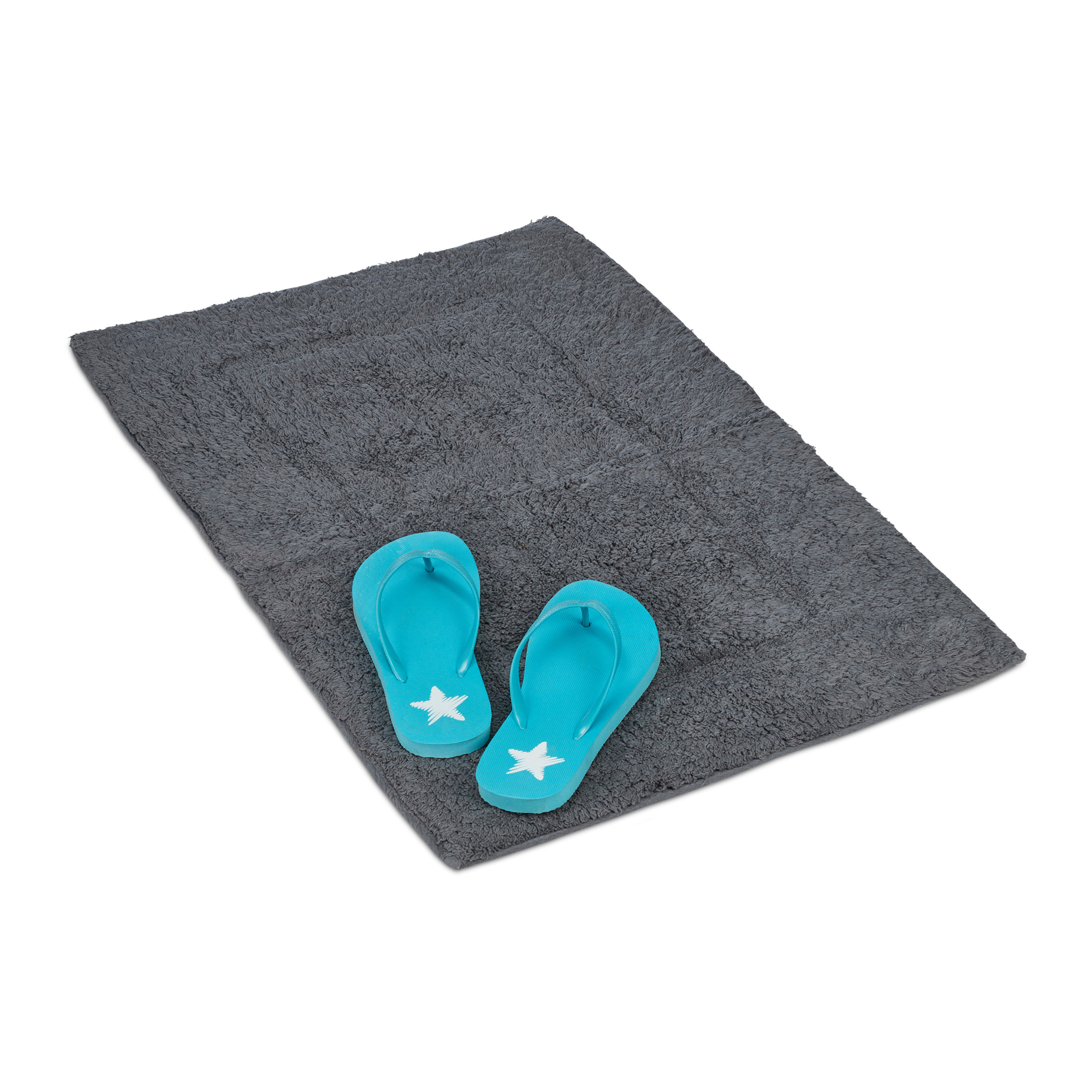 Badematte, Badezimmerteppich grau, Badvorleger rutschfest, Badmatte