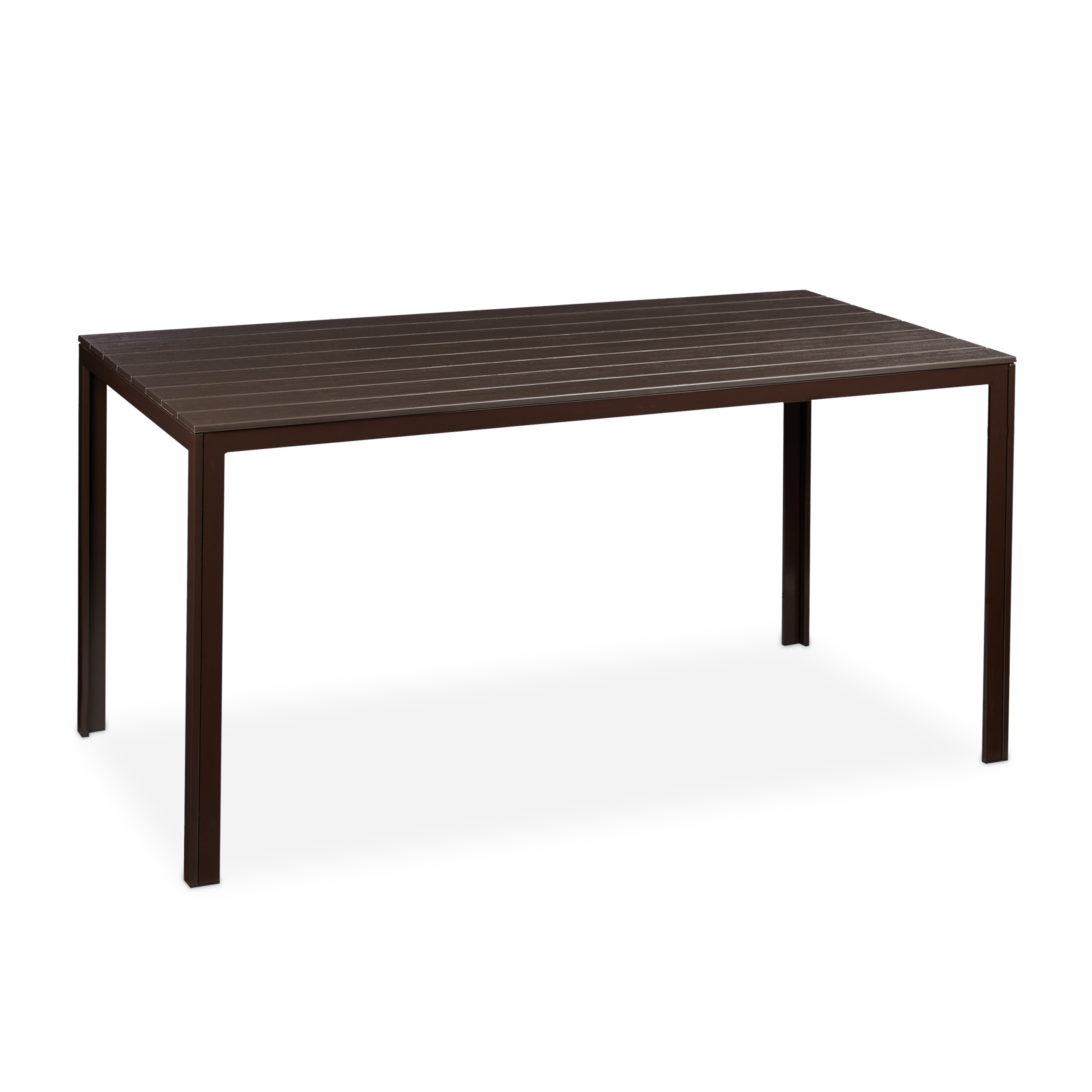 Gartentisch braun Balkontisch Holzoptik Outdoor Tisch rechteckig