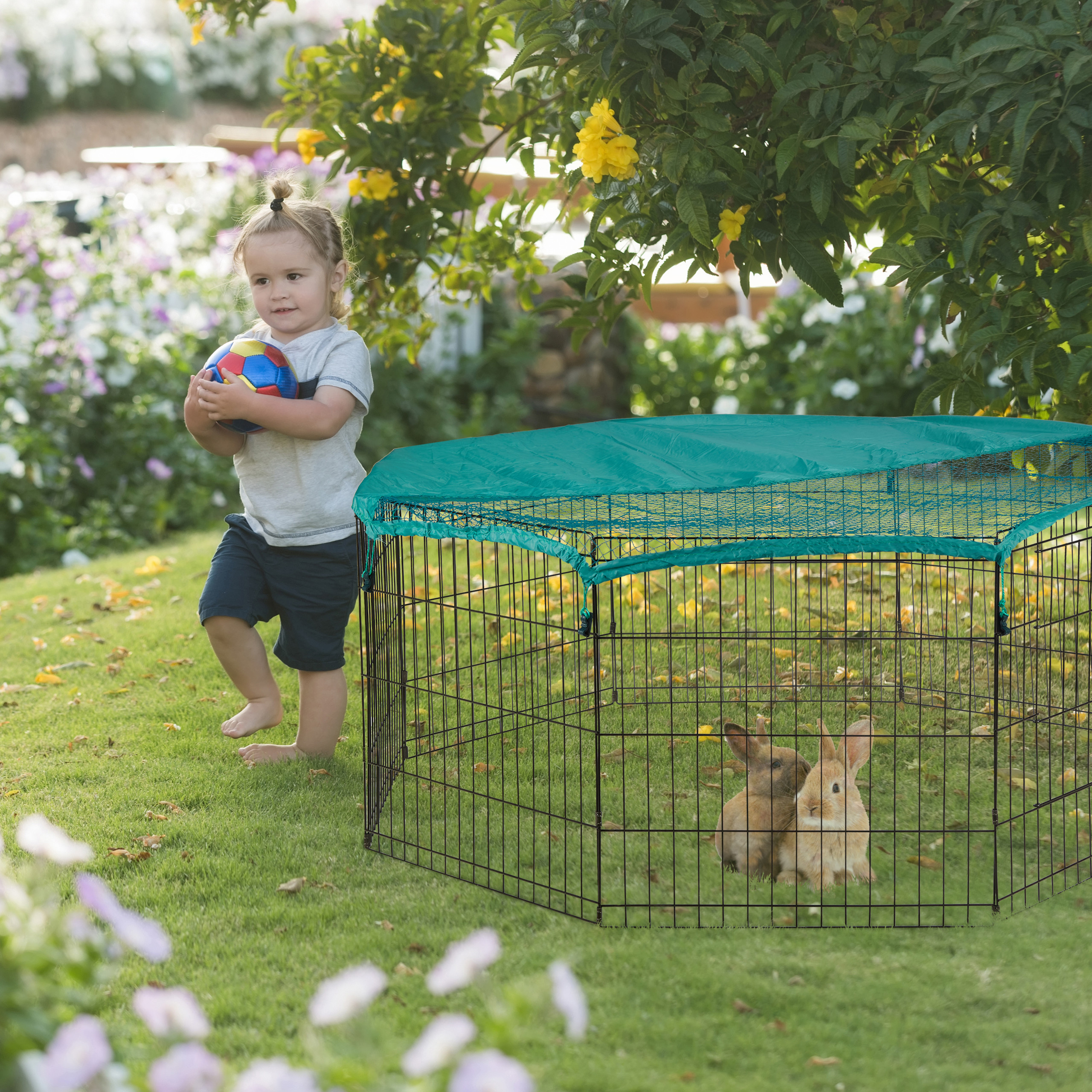 OUTDOOR ENCLOSURE FOLDING Rabbit Mesh Guinea Pig Enclosure Netting