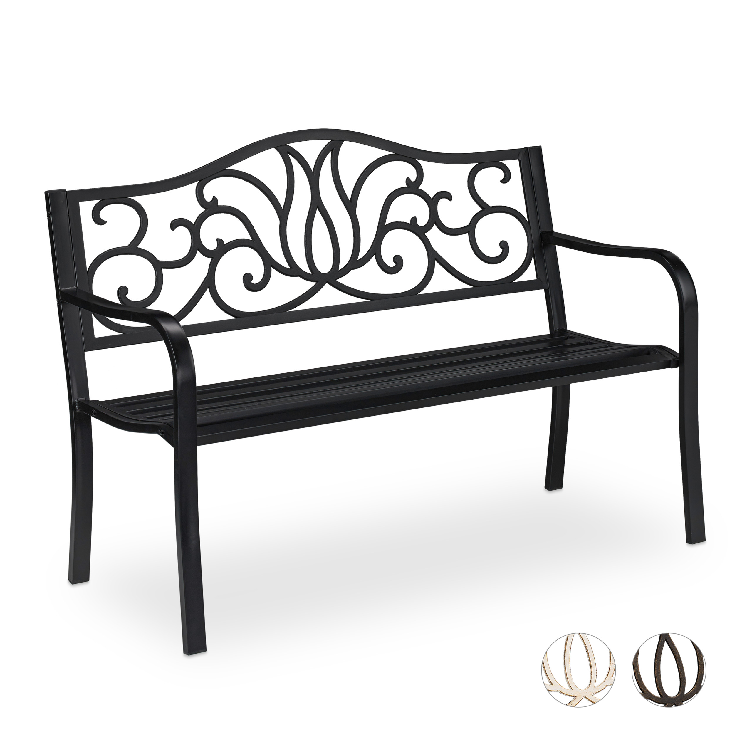 GARDEN BENCH BALCONY Bank Antique Park Bench Patio Bench 2er Bench Cast