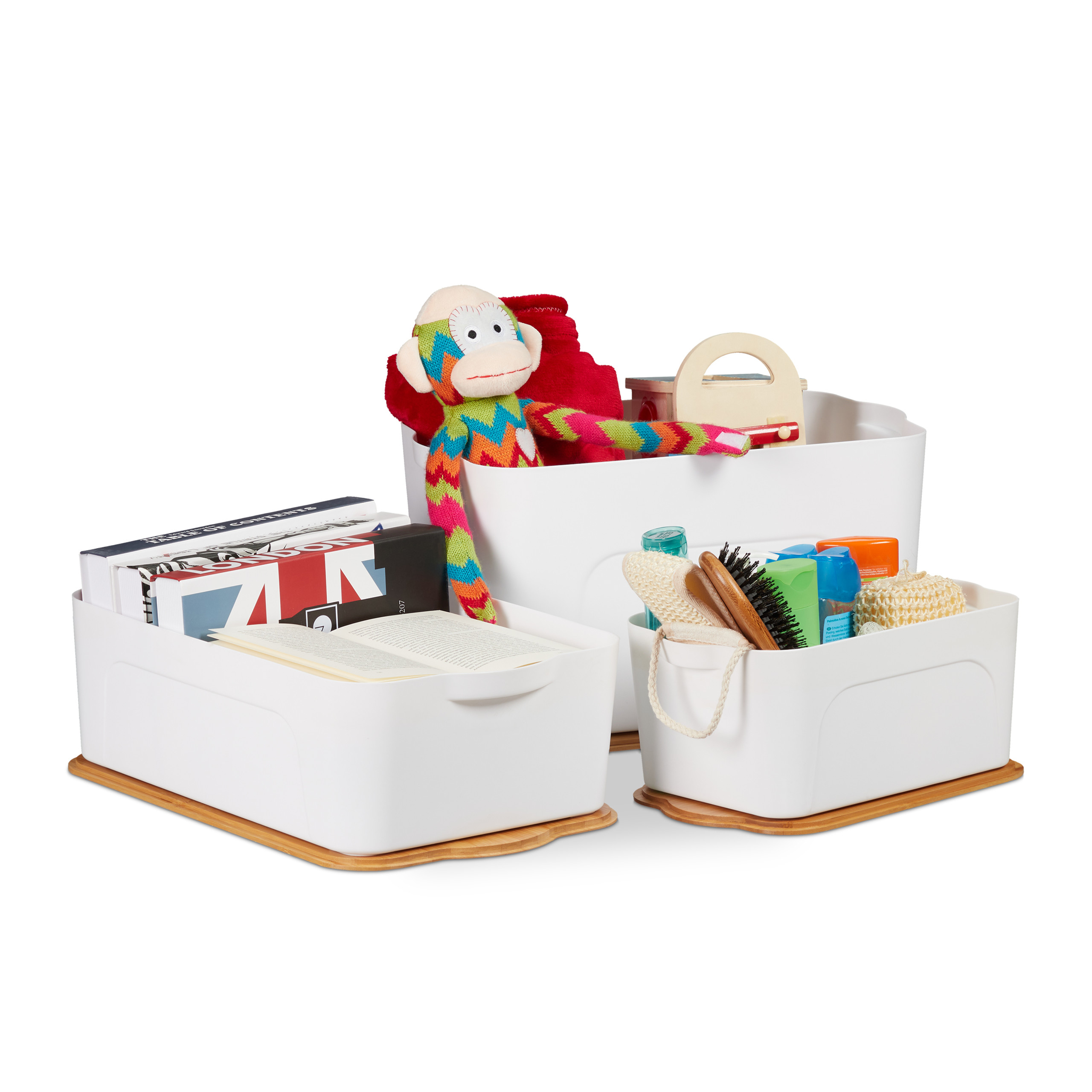 3er Set Aufbewahrungsboxen mit Deckel Ordnungsboxen Kunststoffboxen