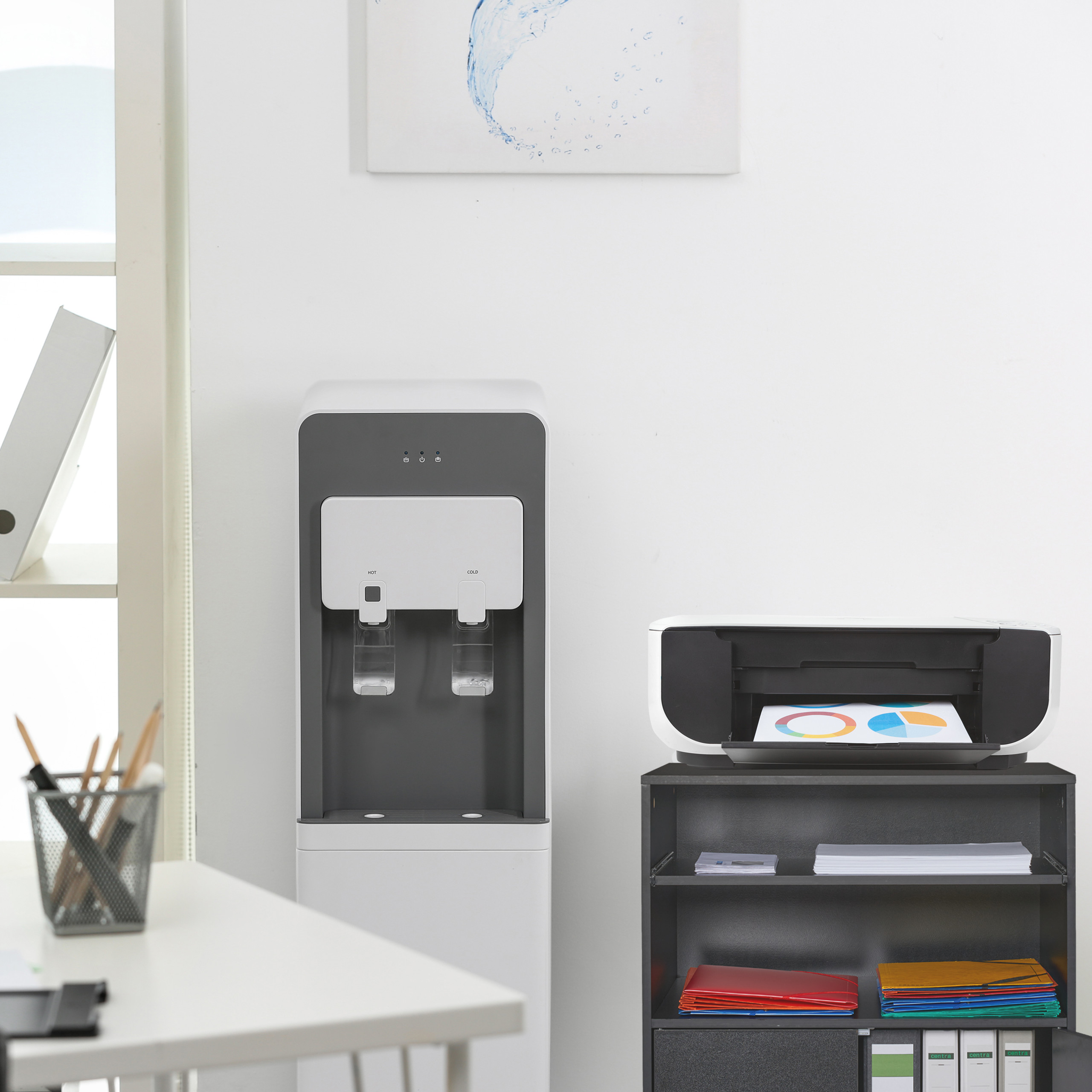 Rollcontainer schwarz Rollschrank Büroschrank Druckertisch mit Rollen