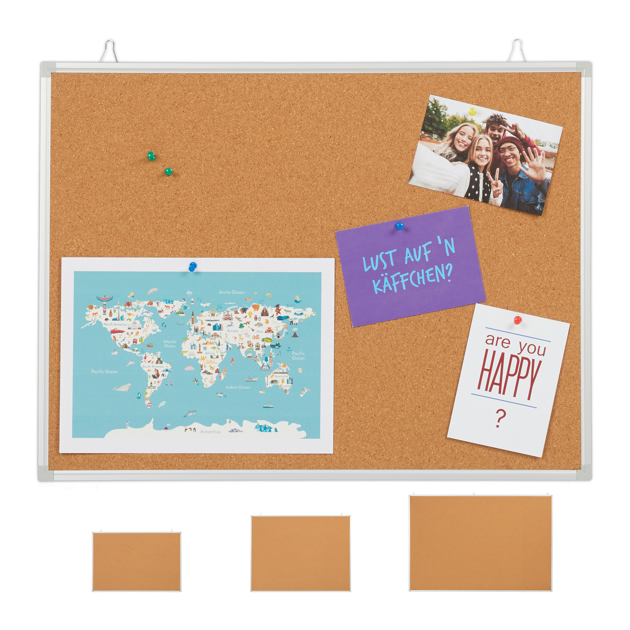 Kurk24 Kombi-Pinnwand & Whiteboard 60x90 Cm – Pinboard, Visionboard, Inkl. Aufhängung