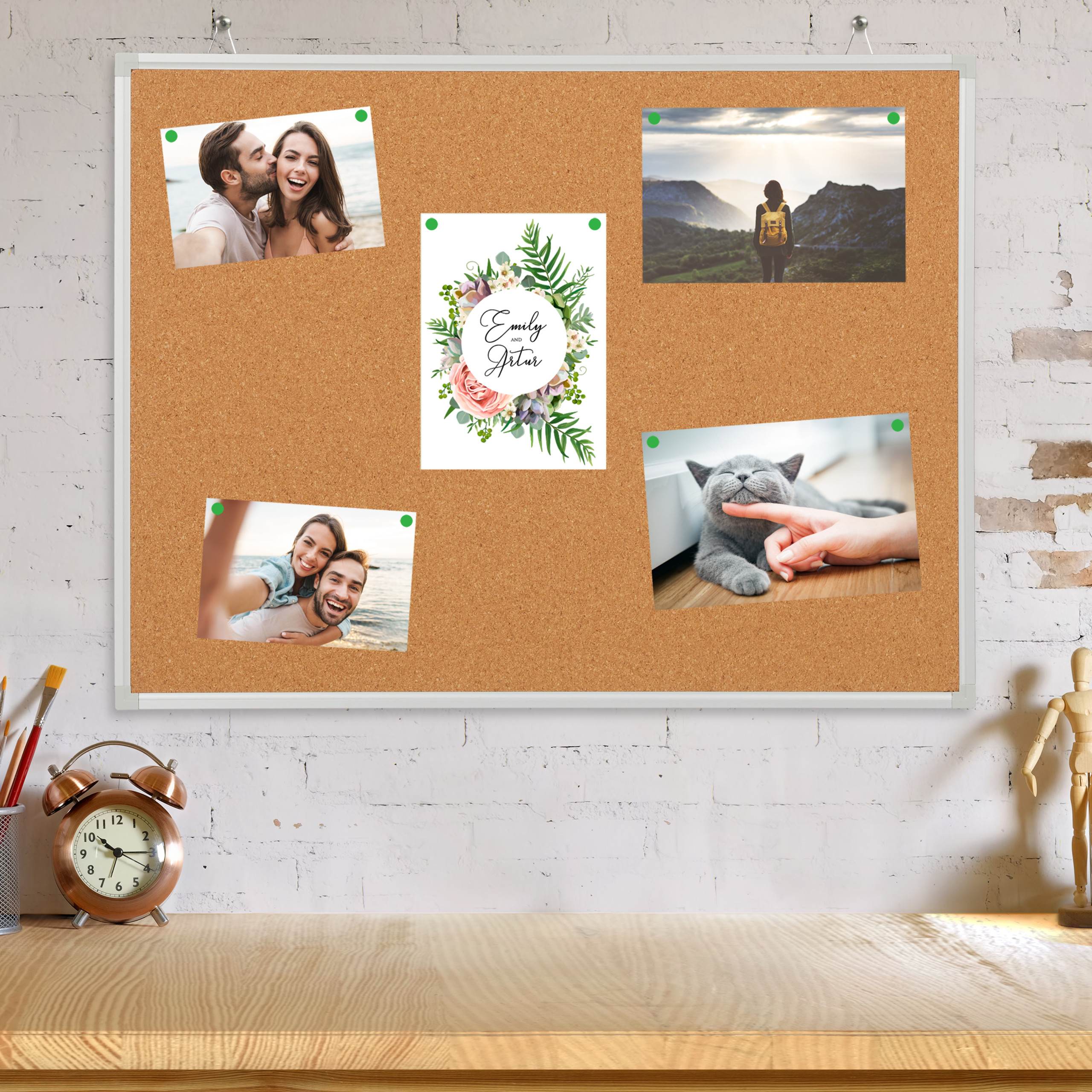 6 Kork-Pinnwände Mit Filz - Selbstklebend Für Fotos, Notizen & Co.