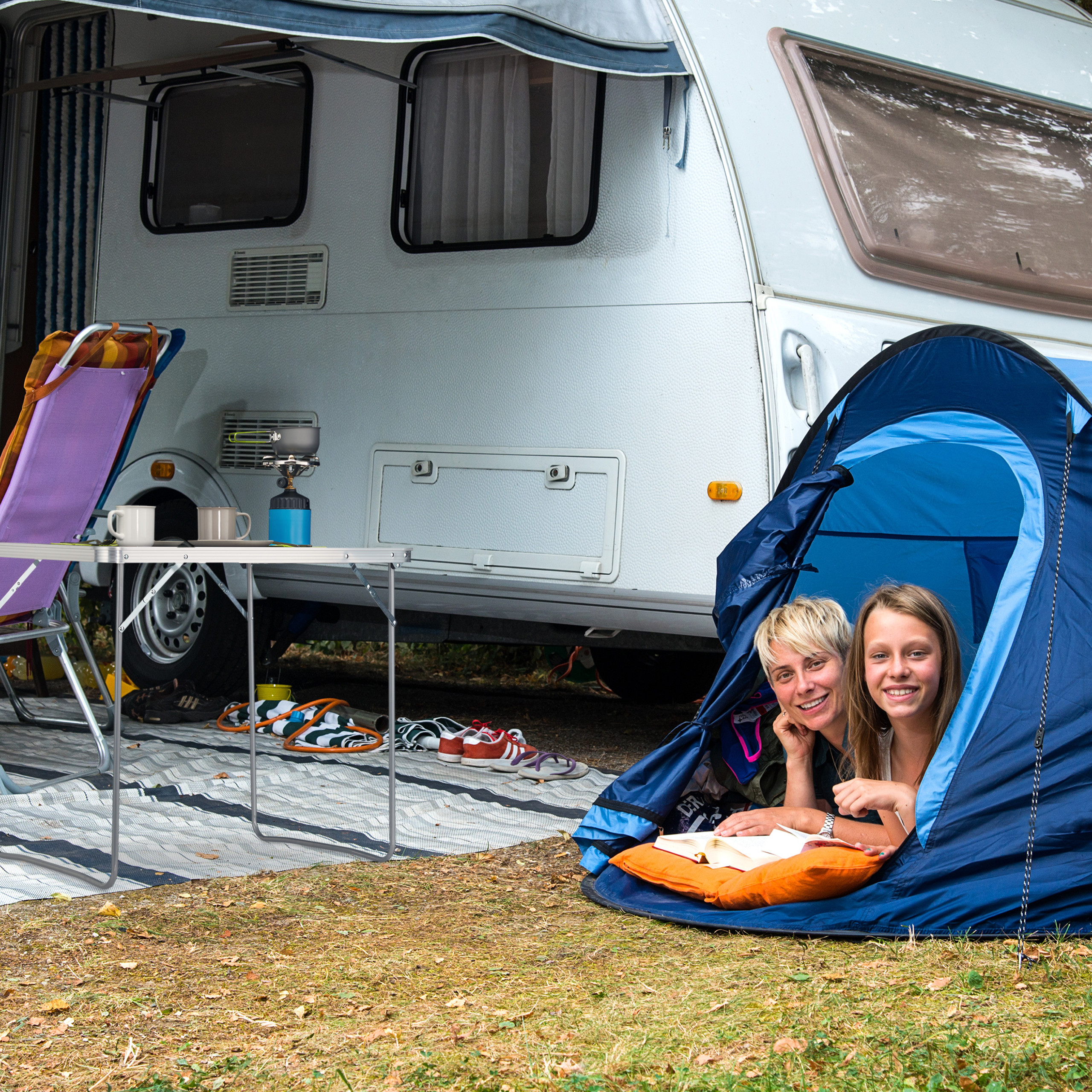 Campingtisch klappbar Alu-Tisch Camping-Klapptisch 80x60 Koffertisch