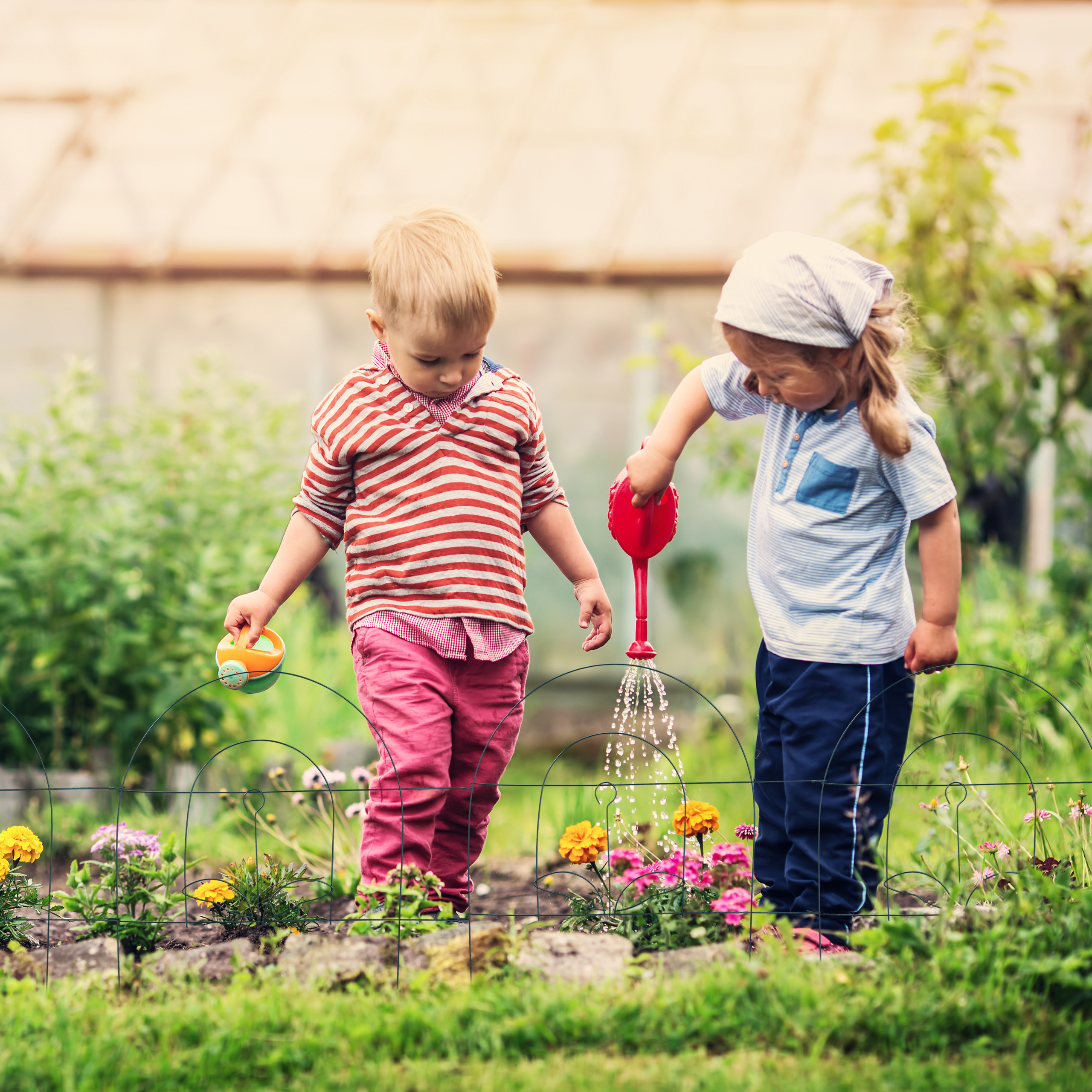 10 tlg. Beetzaun Metall Beetabgrenzung Ziergitter grün Blumenbeetzaun