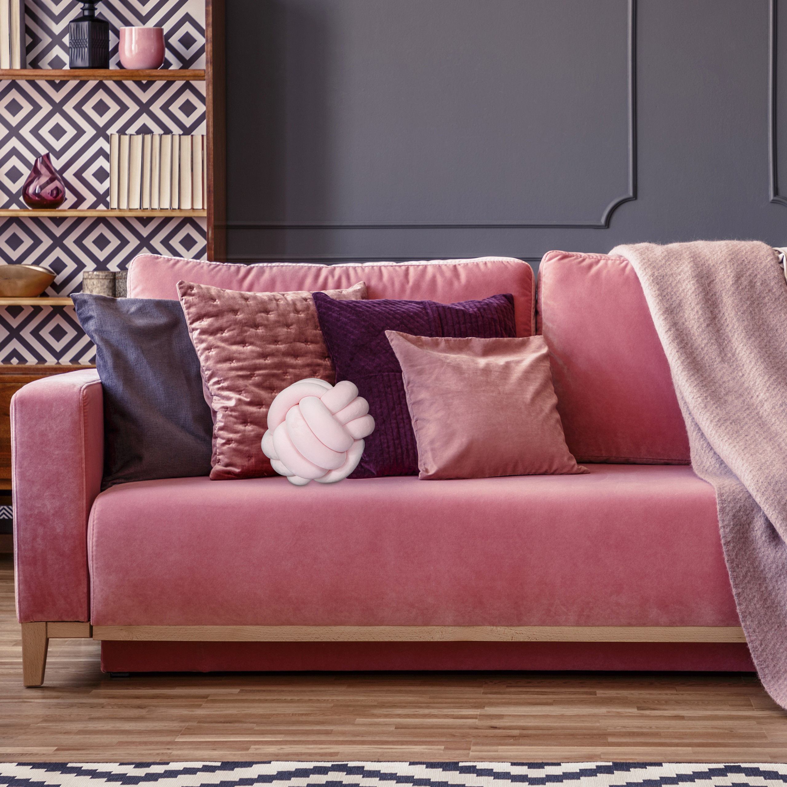 1 x Knotenkissen mint genotetes Zierkissen Knot Kissen Dekokissen