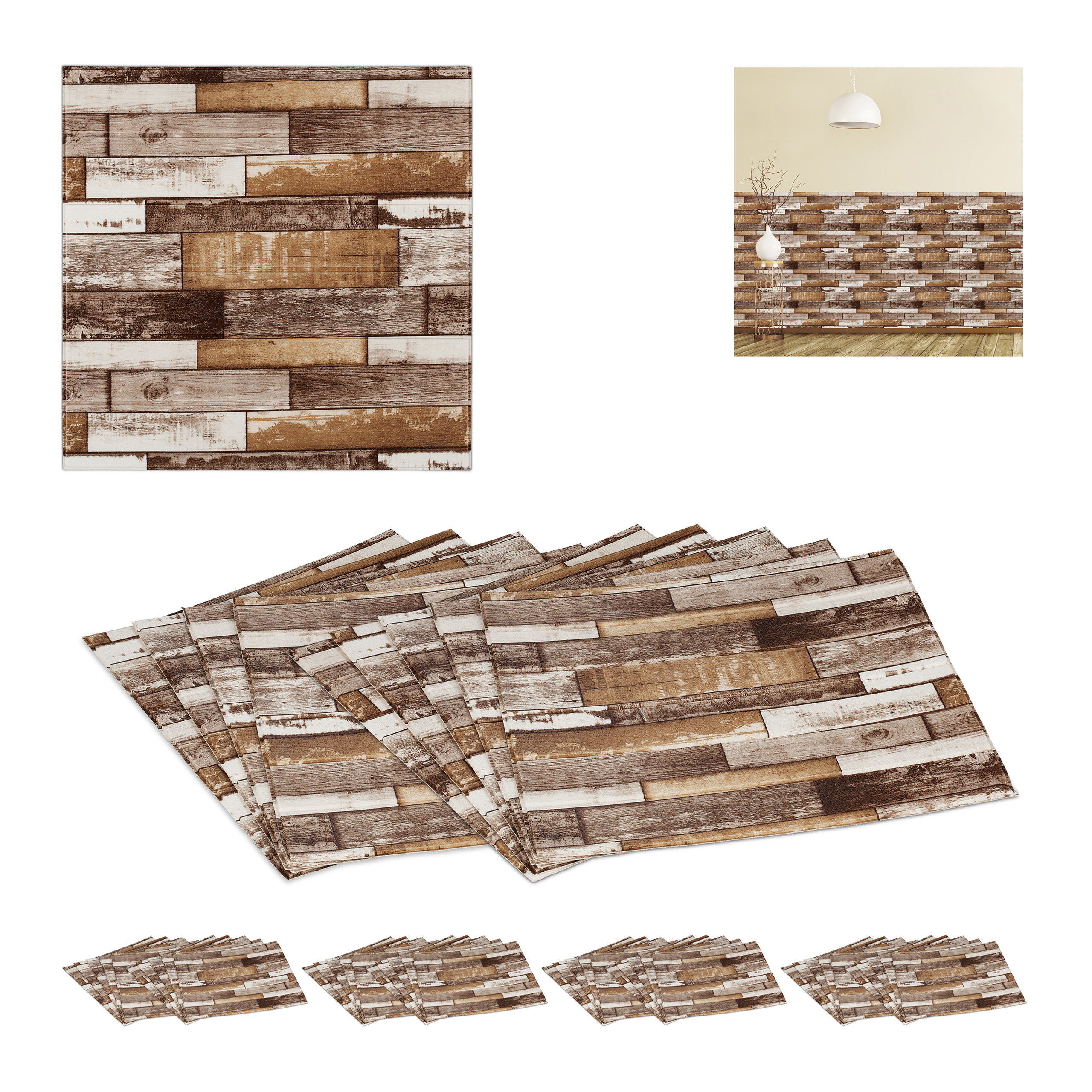 3D ADJUSTABLE MODERN Wooden Wall Panels Self-Adhesive Simple Cut-to
