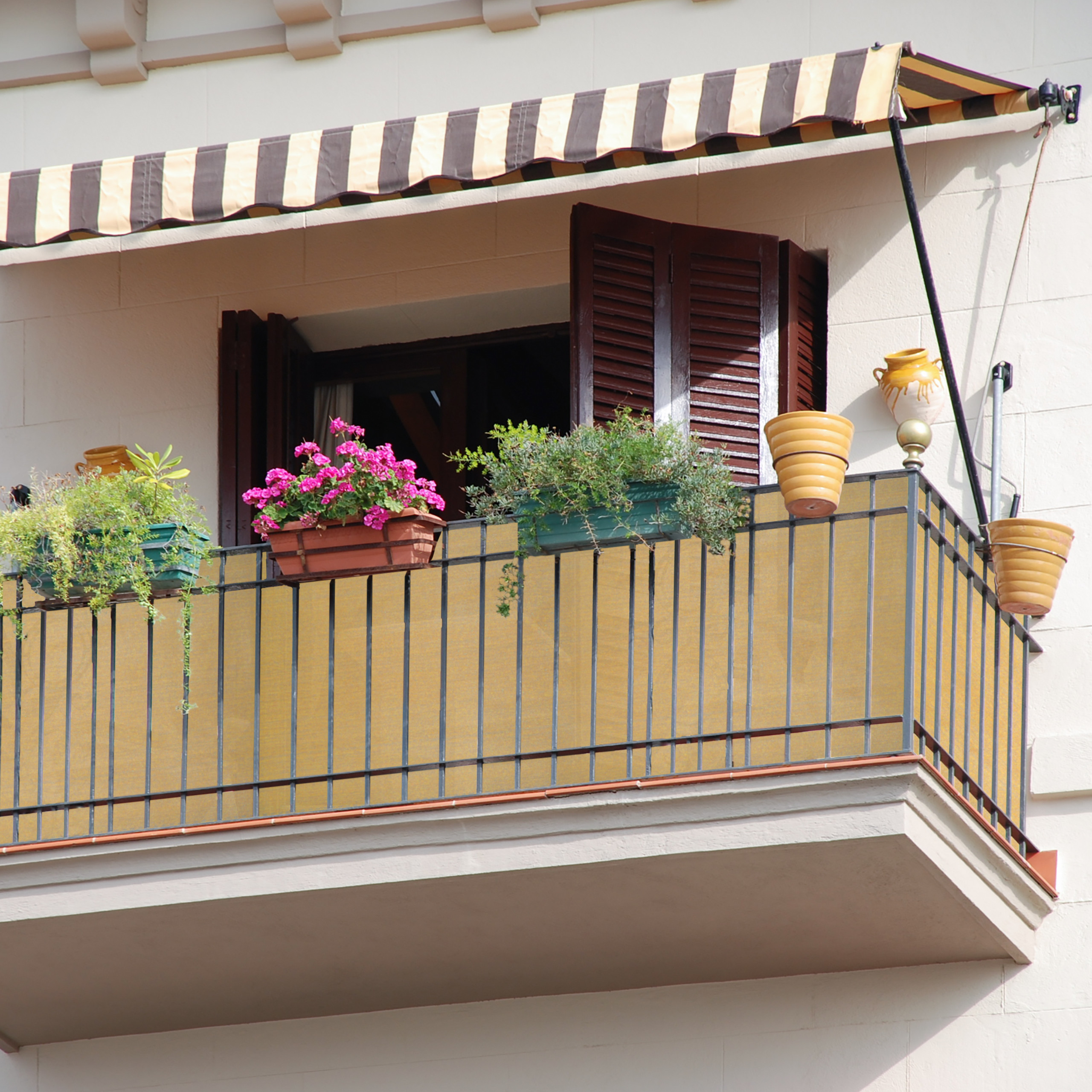 zichtbreeknet 180 cm hoog - zichtdoek - privacydoek - tuindoek - balkon - beige Binnenlandse speciale prijs