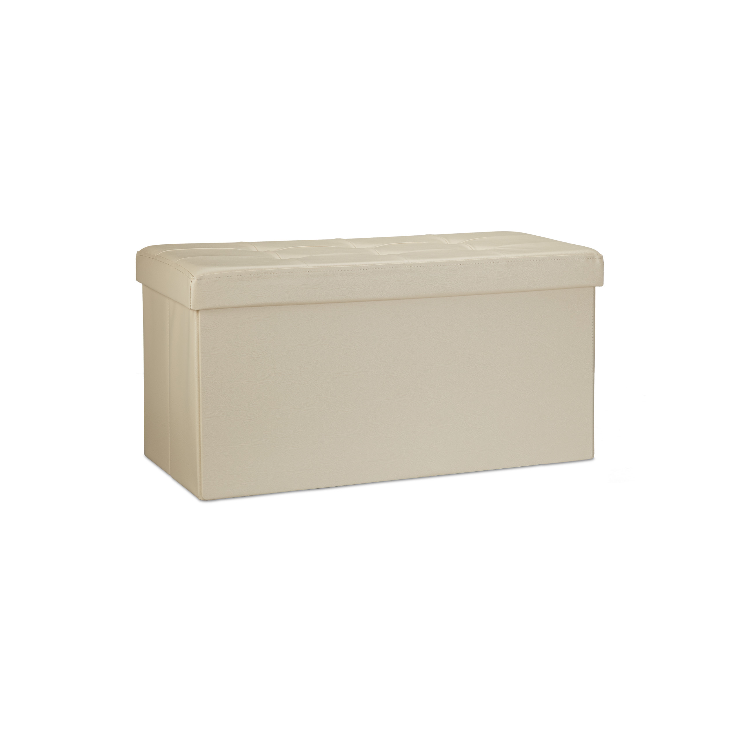 Faltbare Sitzbank mit Stauraum Kunstleder stabil 38x 76x 38 cm